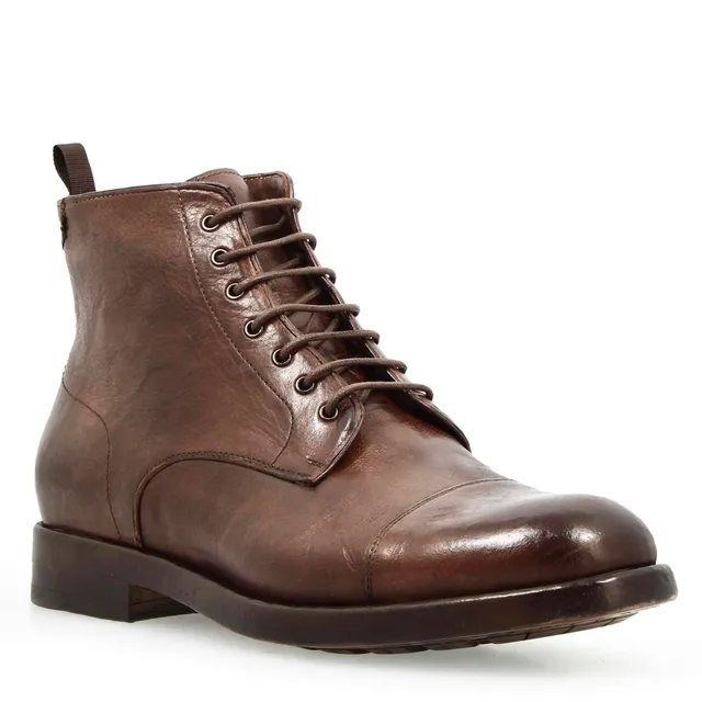 Leonardo Shoes Cesare stivaletti uomo pelle marrone scuro 43