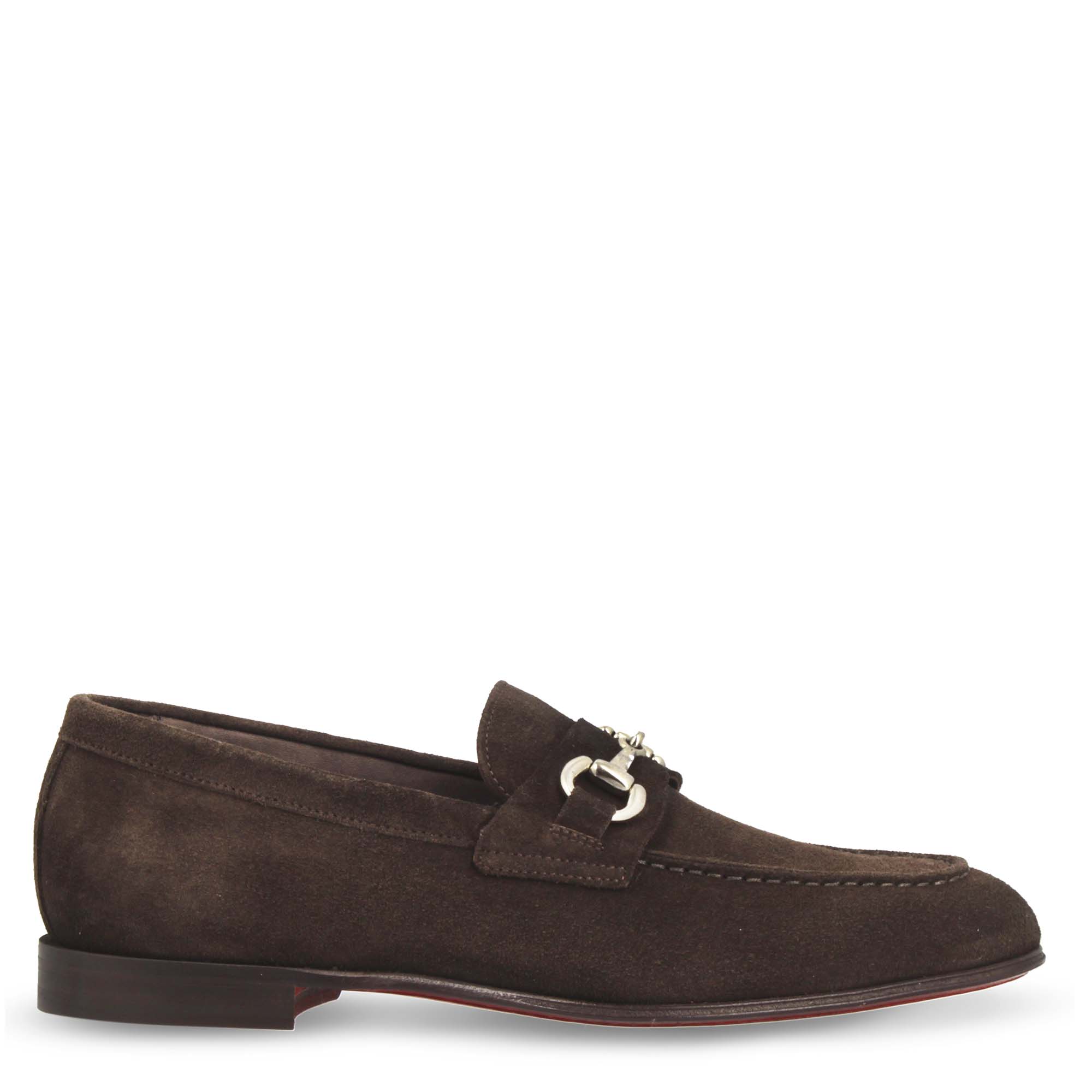 Leonardo Shoes Palatino C Mocassino Camoscio Marrone