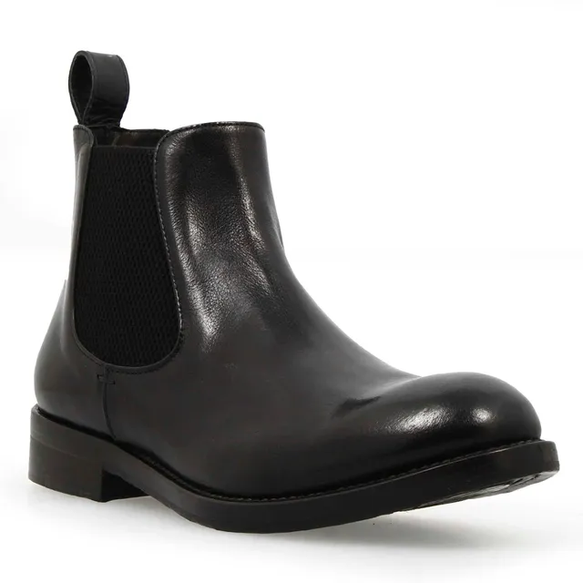 Leonardo Shoes Chelsea stivaletti pelle nero diver