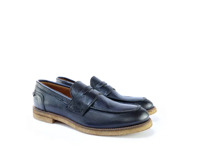 Ton Goût College Mocassino Uomo Pelle Blu