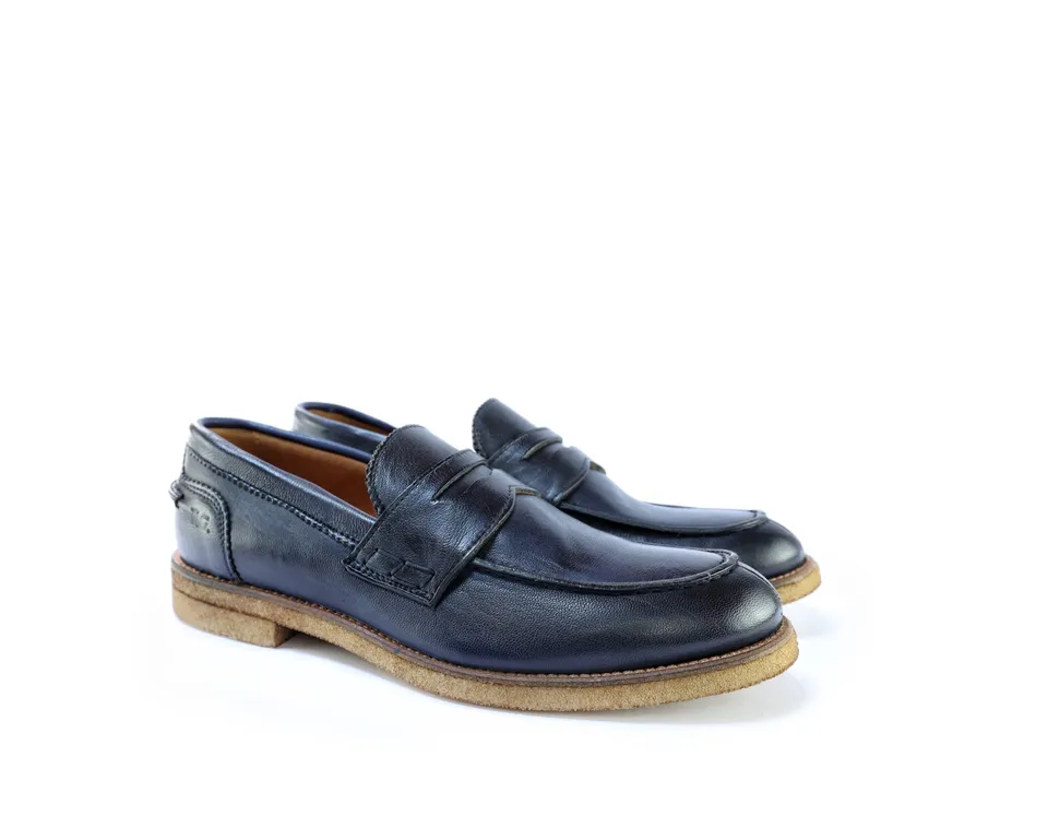 Ton Goût College Mocassino Uomo Pelle Blu
