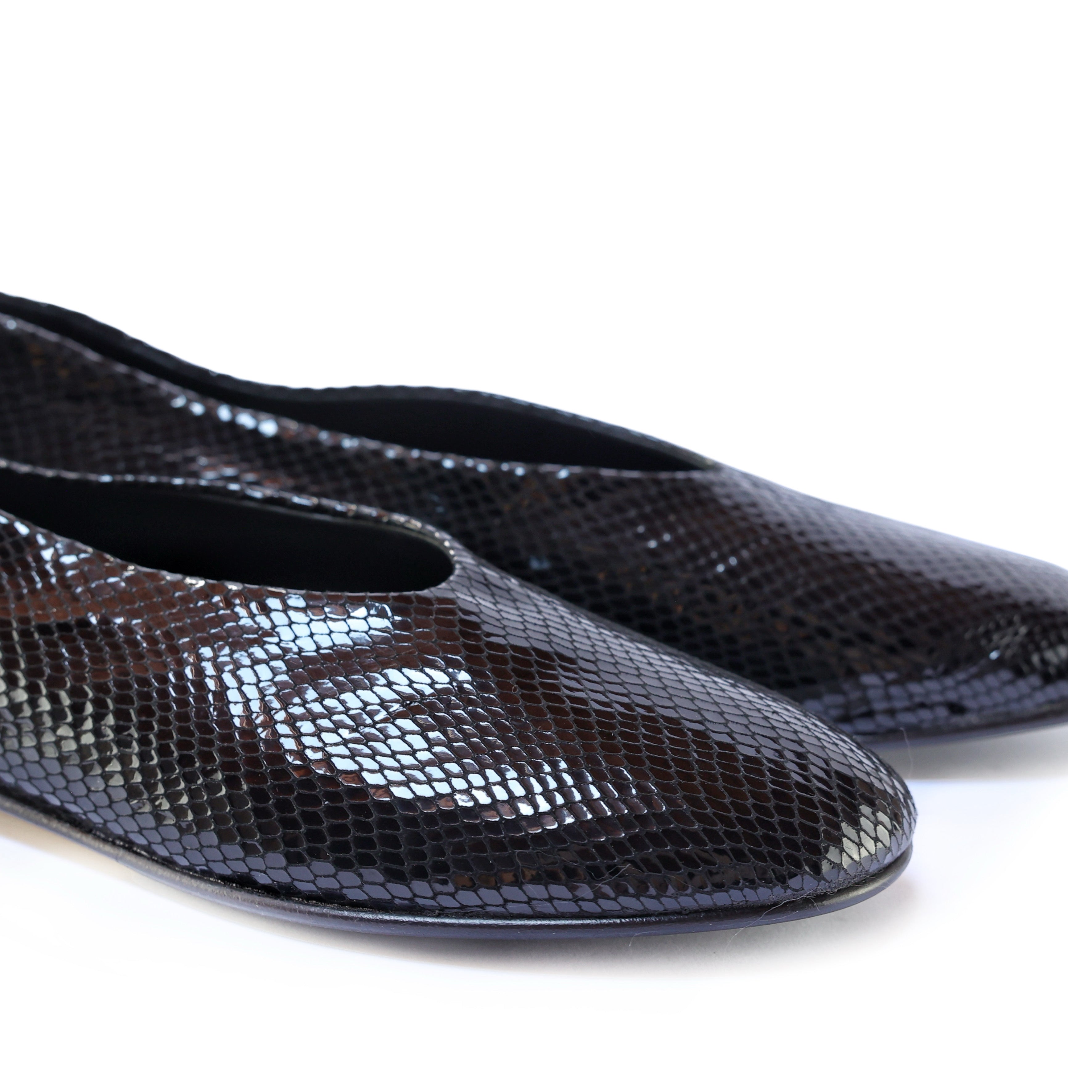 Ton Goût Lau ballerine nere 37 nappa serpente tacco 2cm