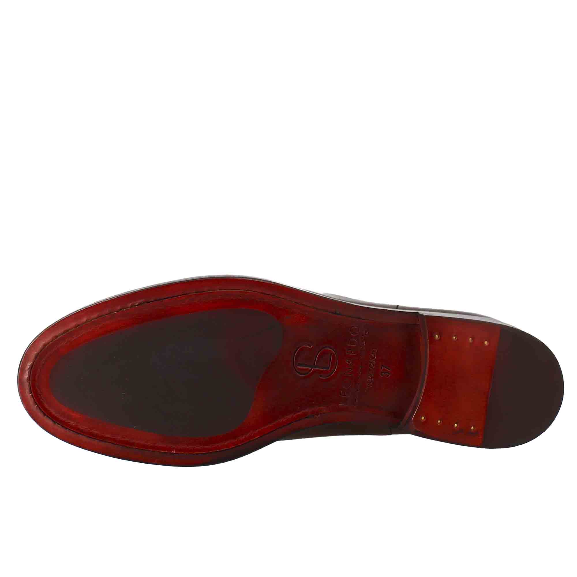 Leonardo Shoes Stivali Donna Pelle Marrone Chiaro Tacco Basso