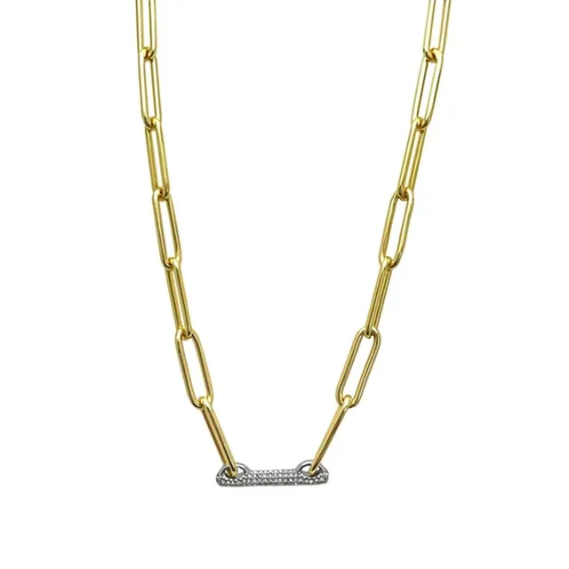 Vince Camuto Collana Catena Barre pavé color oro donna