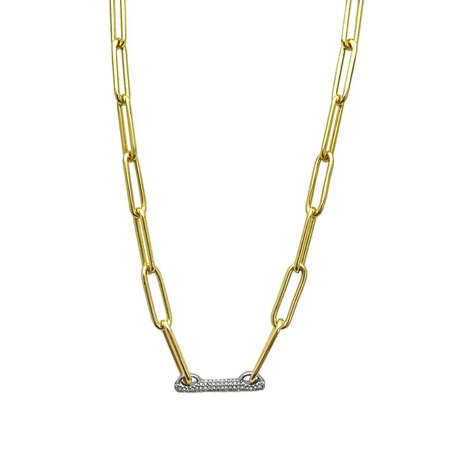 Vince Camuto Collana Catena Barre pavé color oro donna