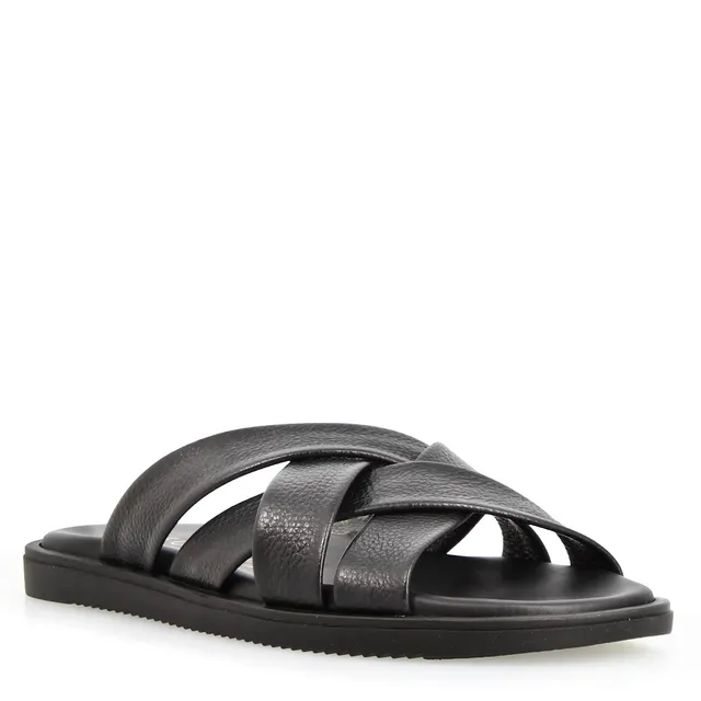 Leonardo Shoes Perseo sandali uomo pelle nero