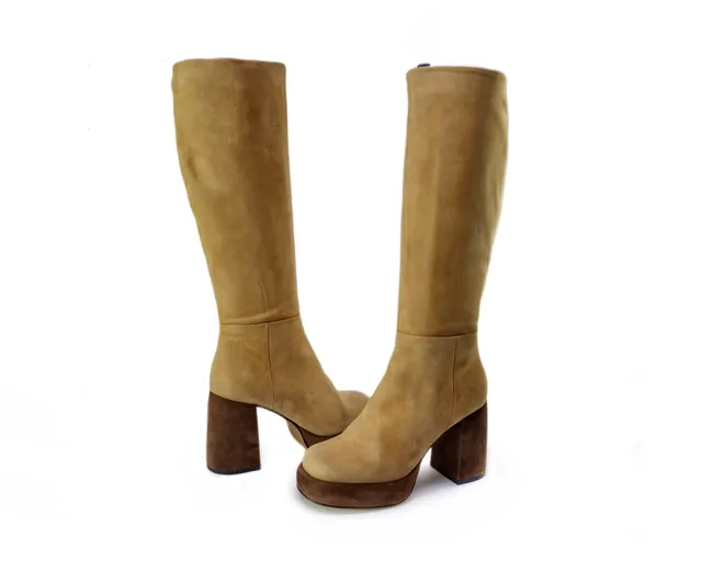 Ton Goût Femme Leather Boots stivali donna camoscio 36