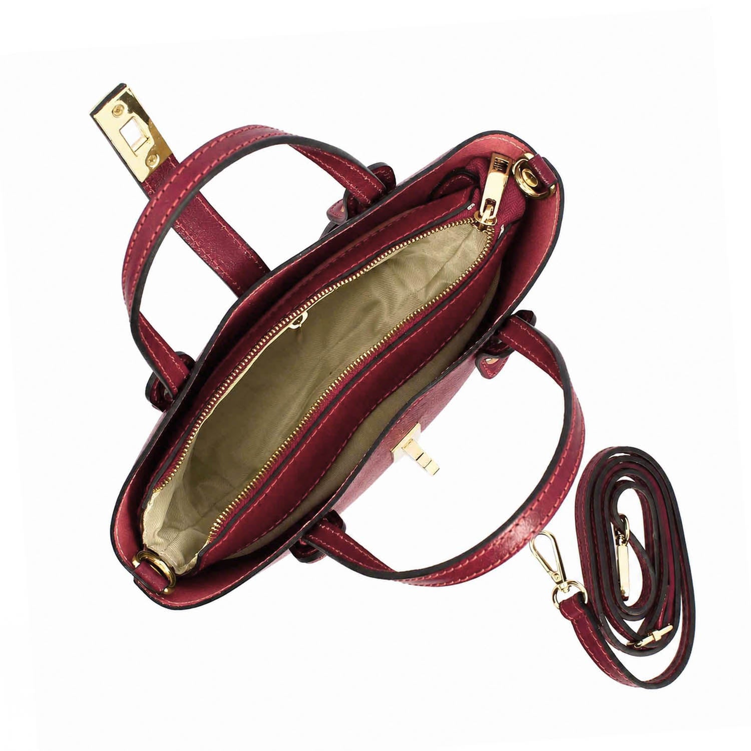Leonardo Shoes Lisa Borsa Mano Pelle Bordeaux Secchiello