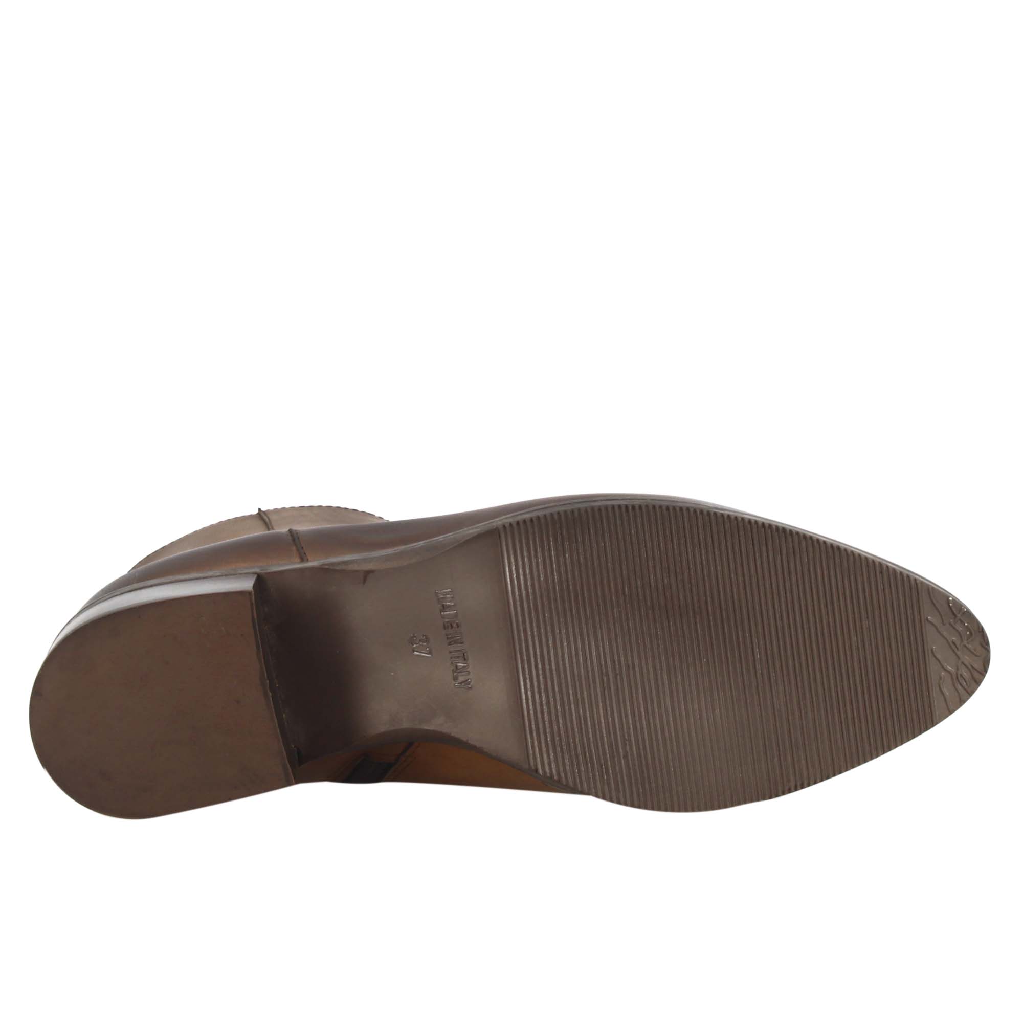 Leonardo Shoes Stivaletti Donna Pelle Marrone Punta