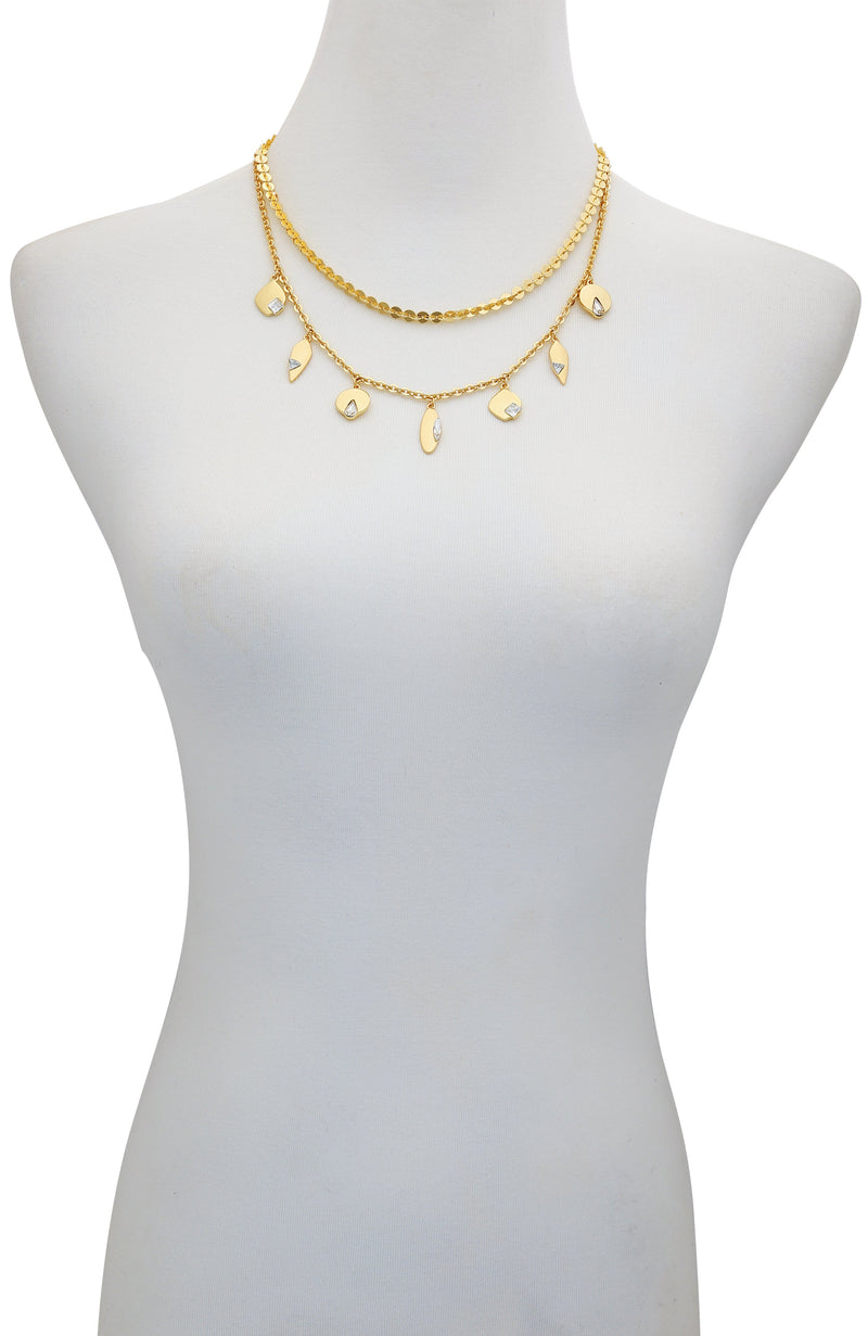 Vince Camuto Necklaces Collana Strati Charm Oro Cristallo