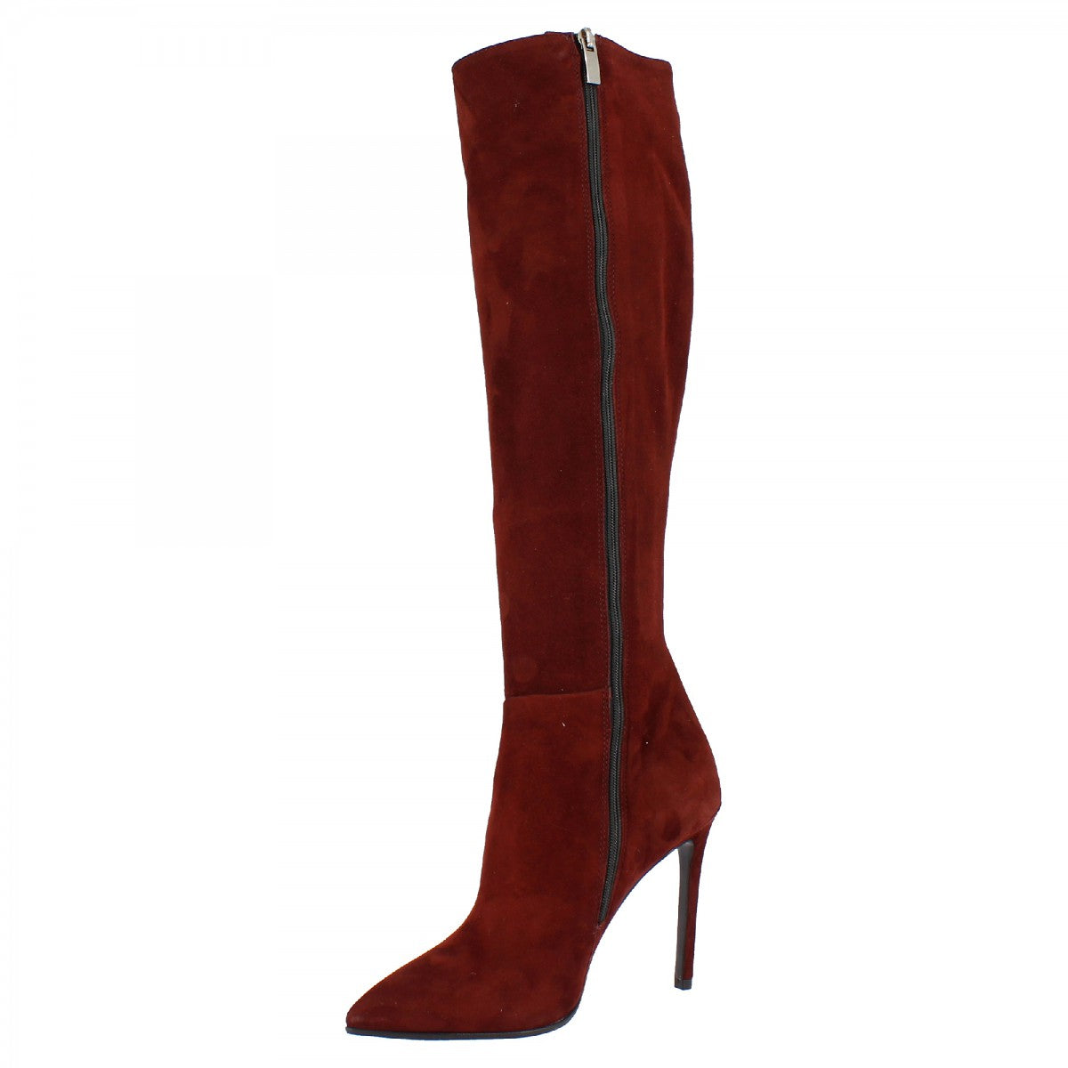 Leonardo Shoes Stivali Donna Ginocchio Camoscio Bordeaux Tacco 12