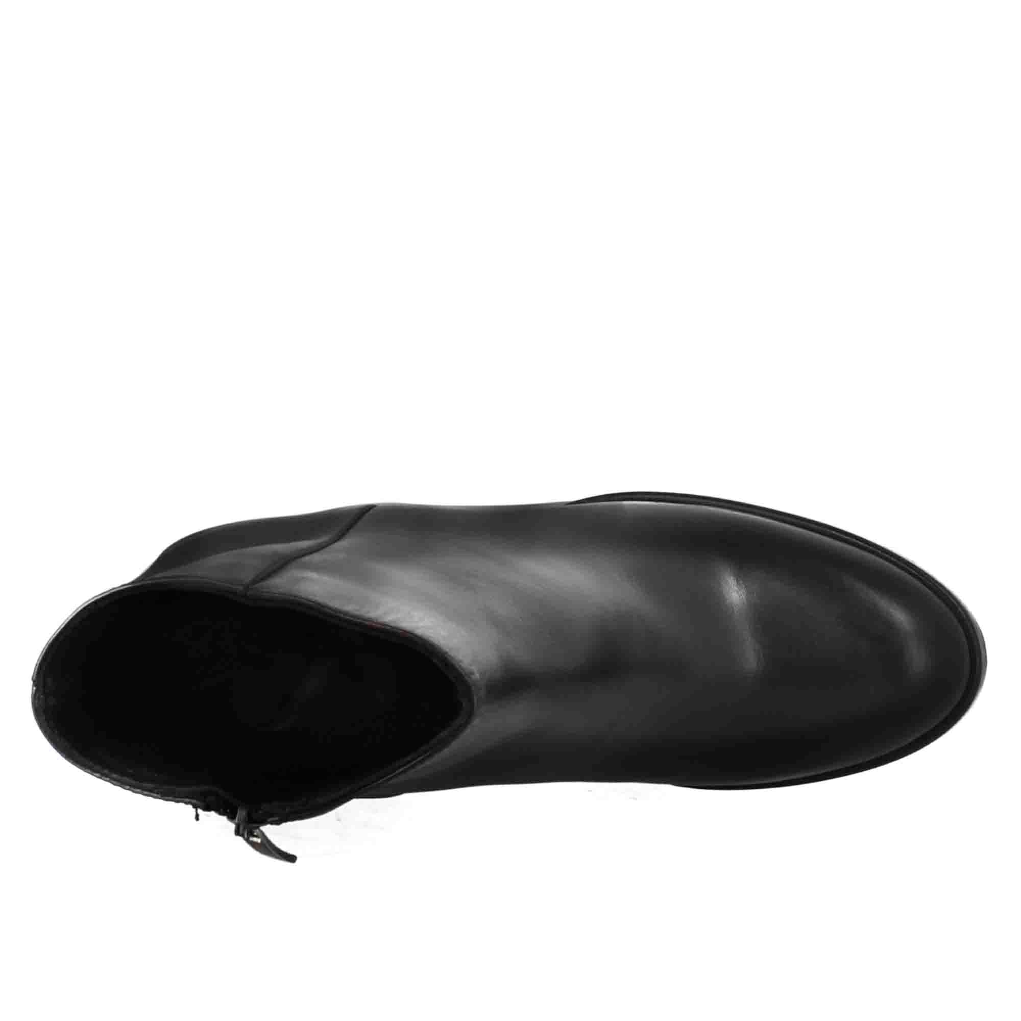 Leonardo Shoes stivaletti donna pelle nero tacco alto 9 cm