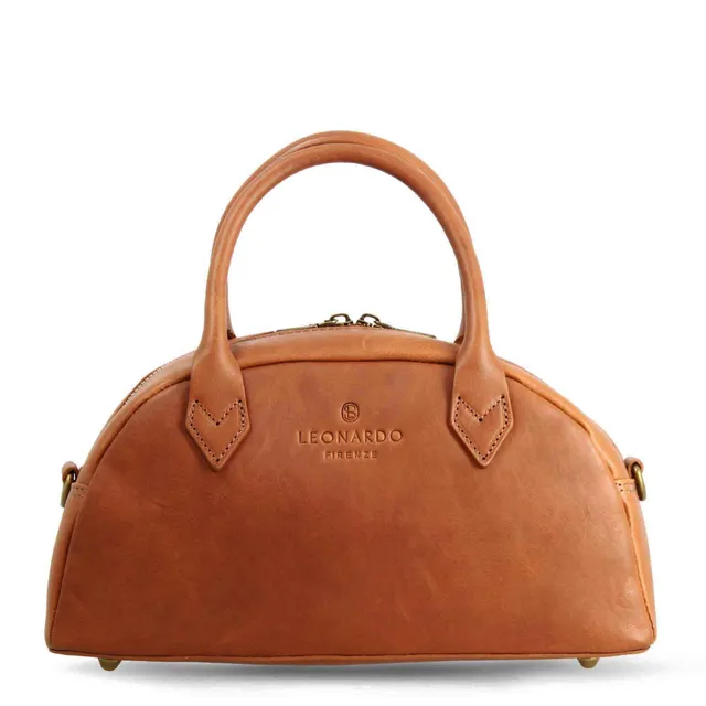 Leonardo Shoes Tulia bauletto borsa a mano pelle marrone