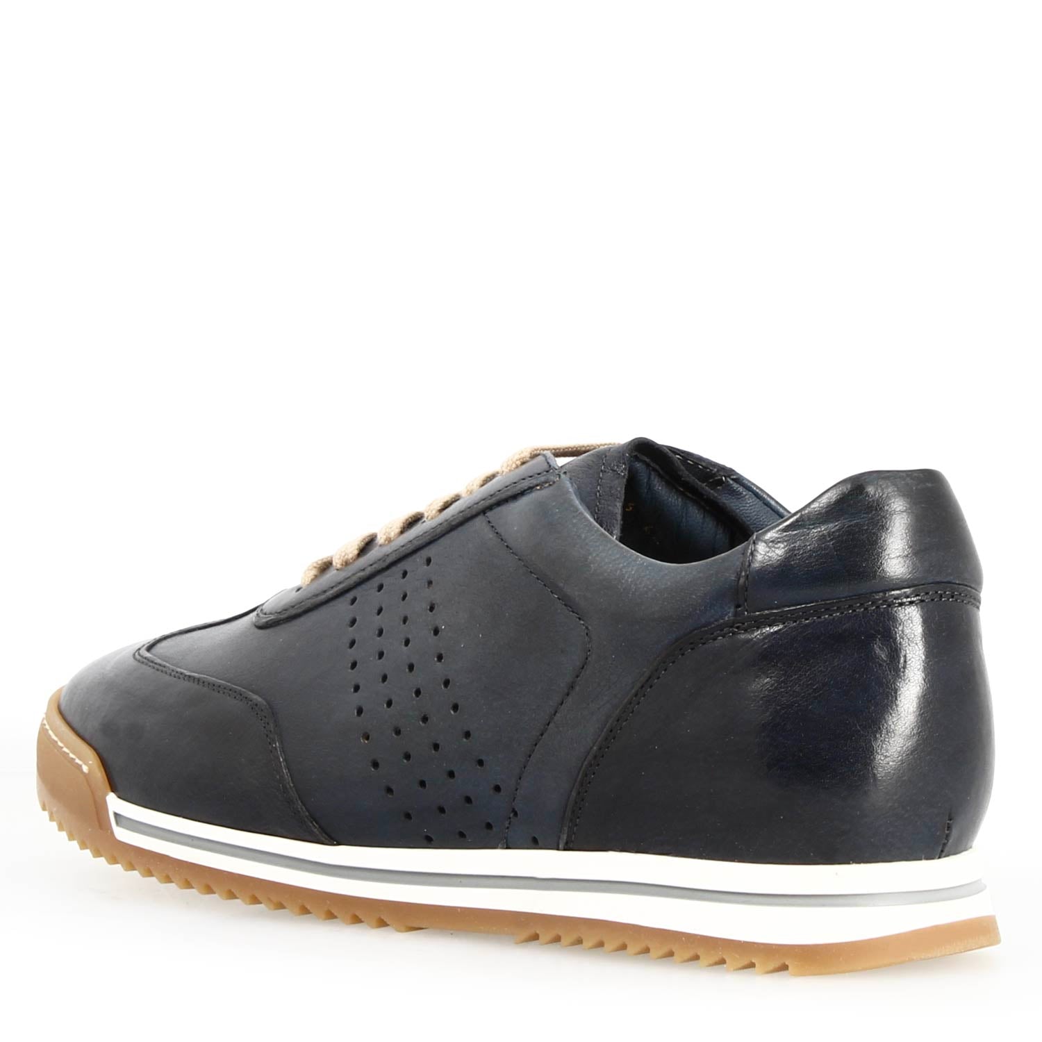 Leonardo Shoes Barberino sneaker pelle blu suola bicolore