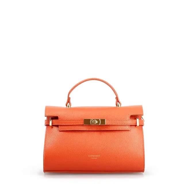 Leonardo Shoes Emily borsa mano pelle arancione tracolla