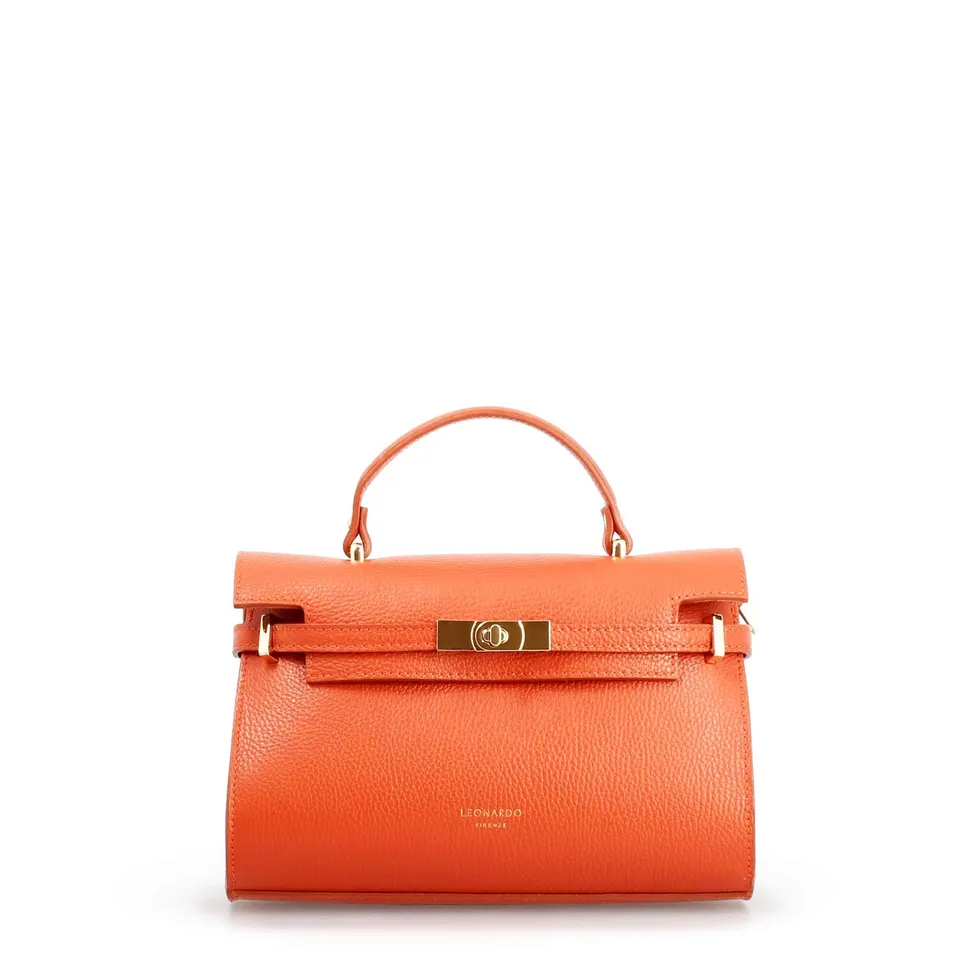 Leonardo Shoes Emily borsa mano pelle arancione tracolla