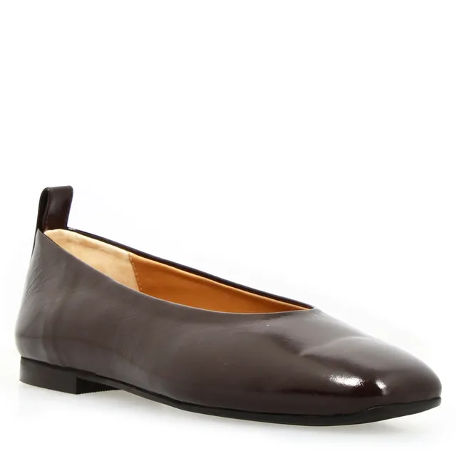 Leonardo Shoes Venere Ballerine Donna Marrone Punta Squadrata