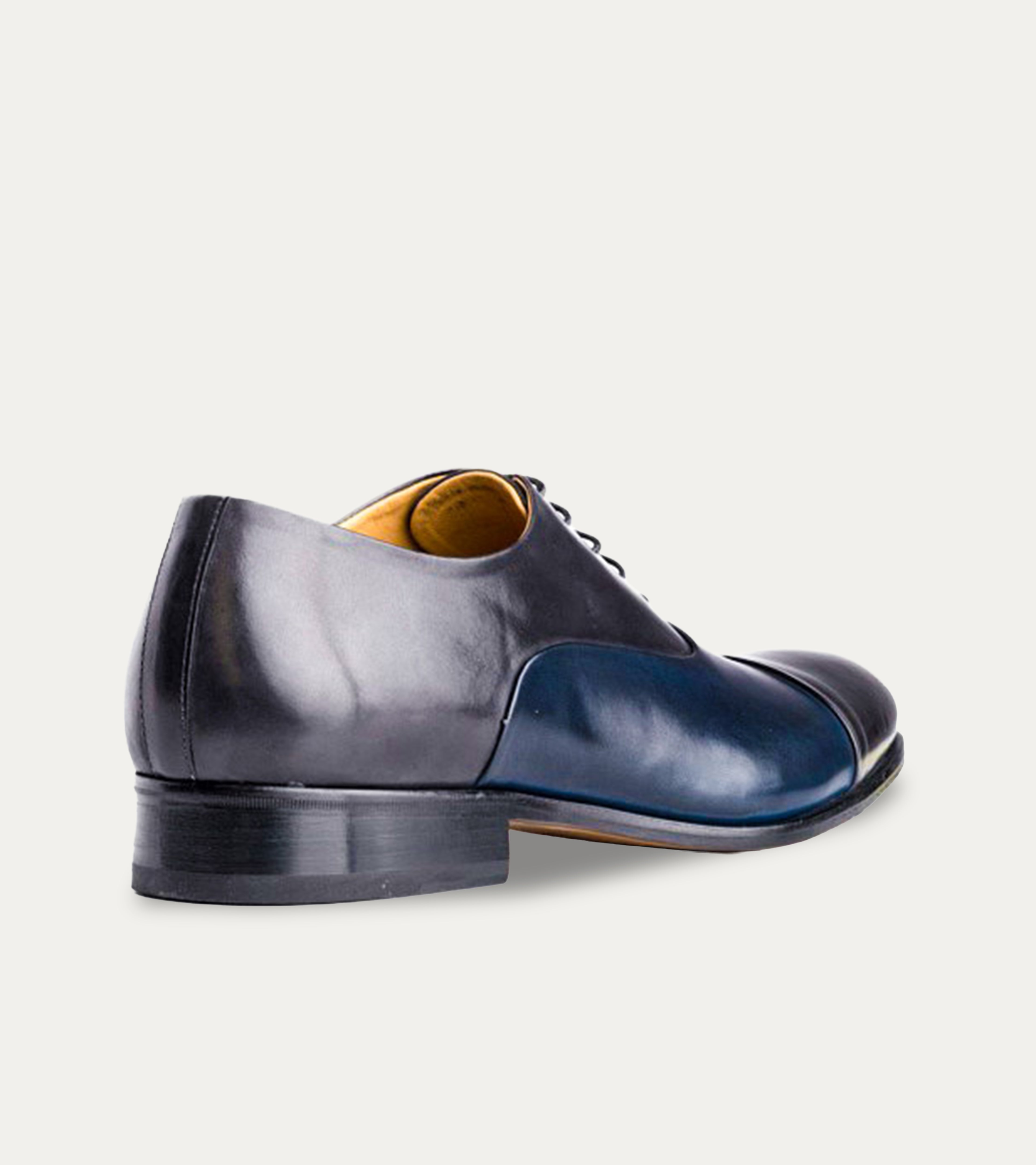 Ace Marks Griffin oxford uomo pelle grigio blu cap toe vitello