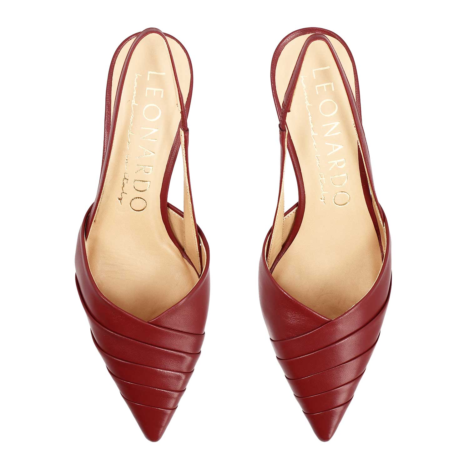 Leonardo Apollina sandalo slingback pelle rossa