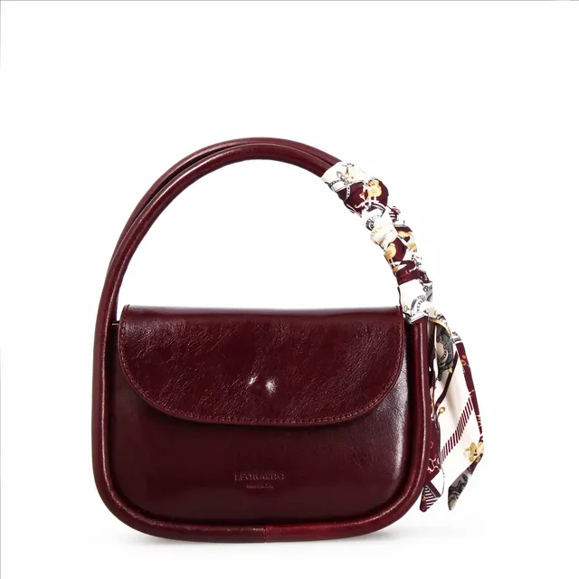 Leonardo Shoes Caterina borsa donna pelle bordeaux