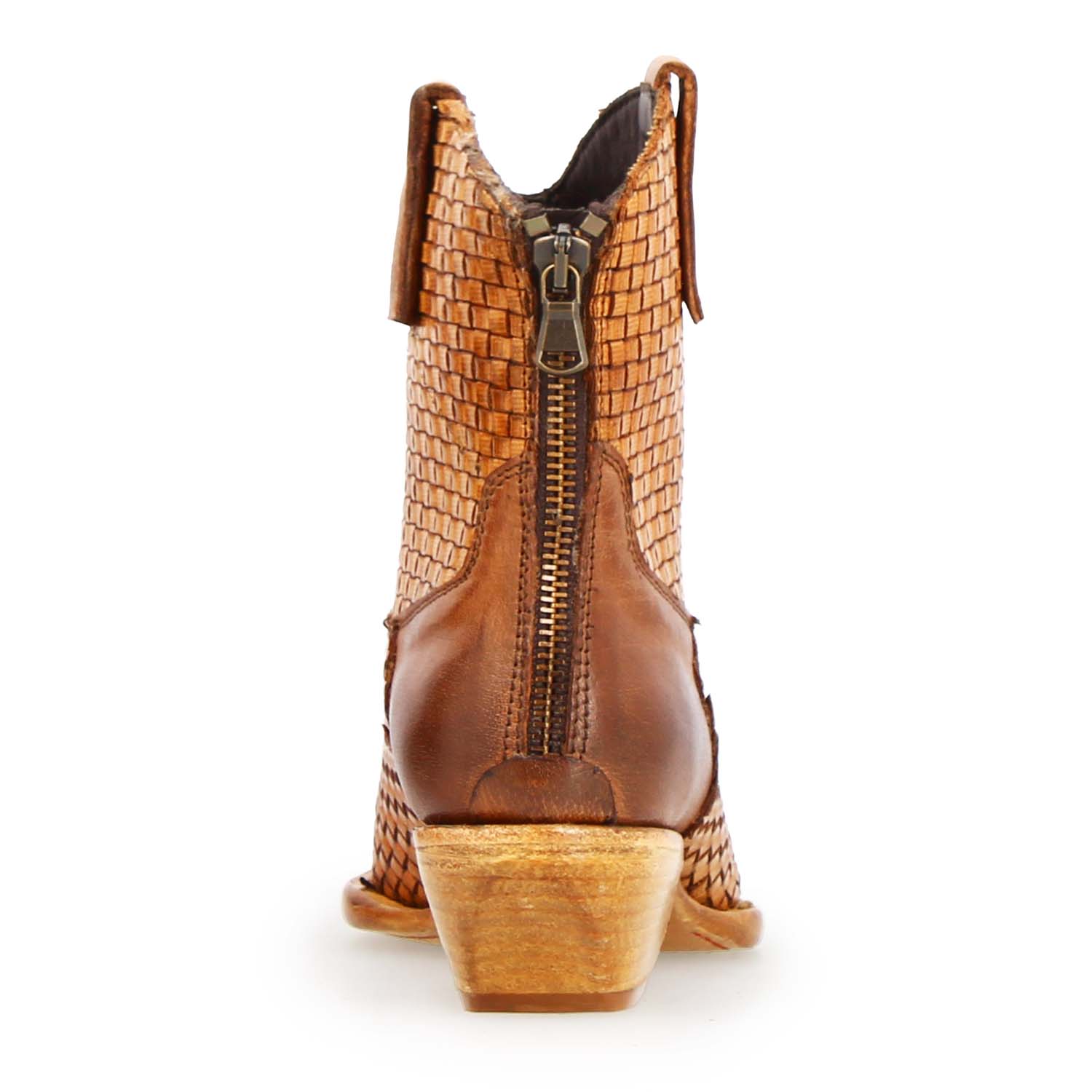 Leonardo Shoes Velvet Texano Donna Pelle Marrone Sfumato