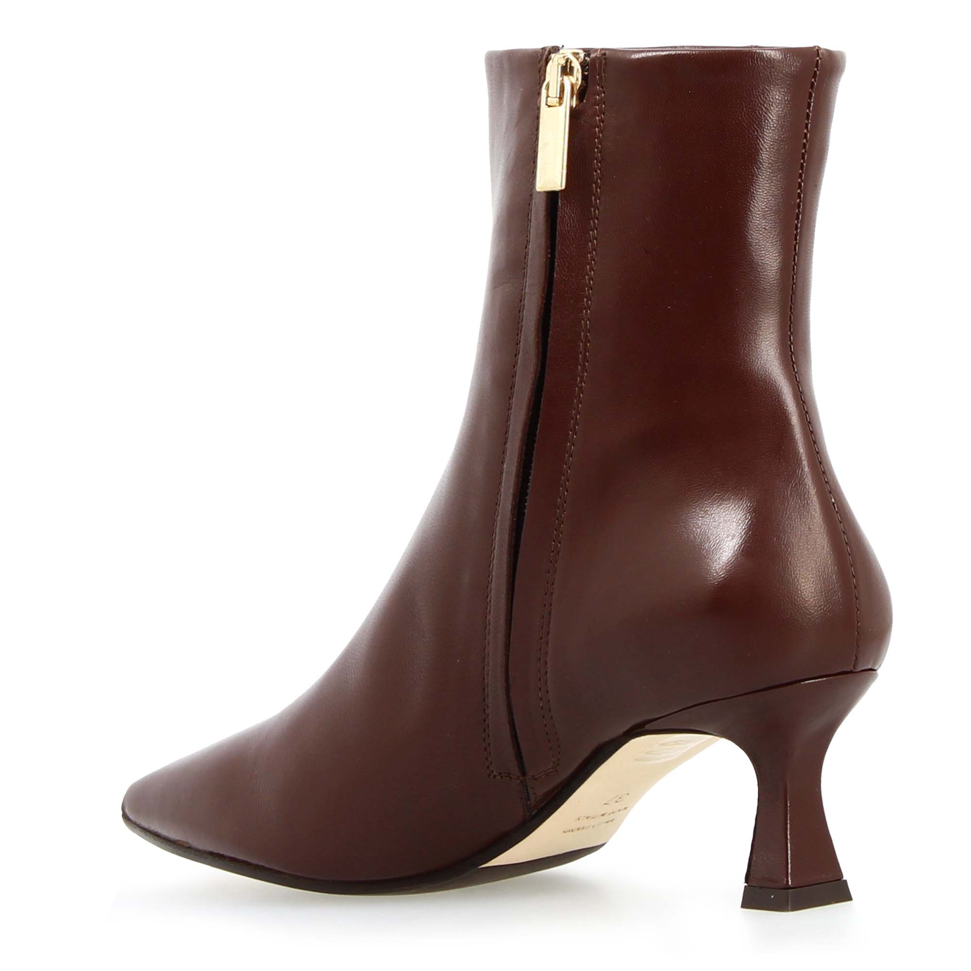 Leonardo Shoes Gioconda stivaletti pelle marrone tacco 5cm