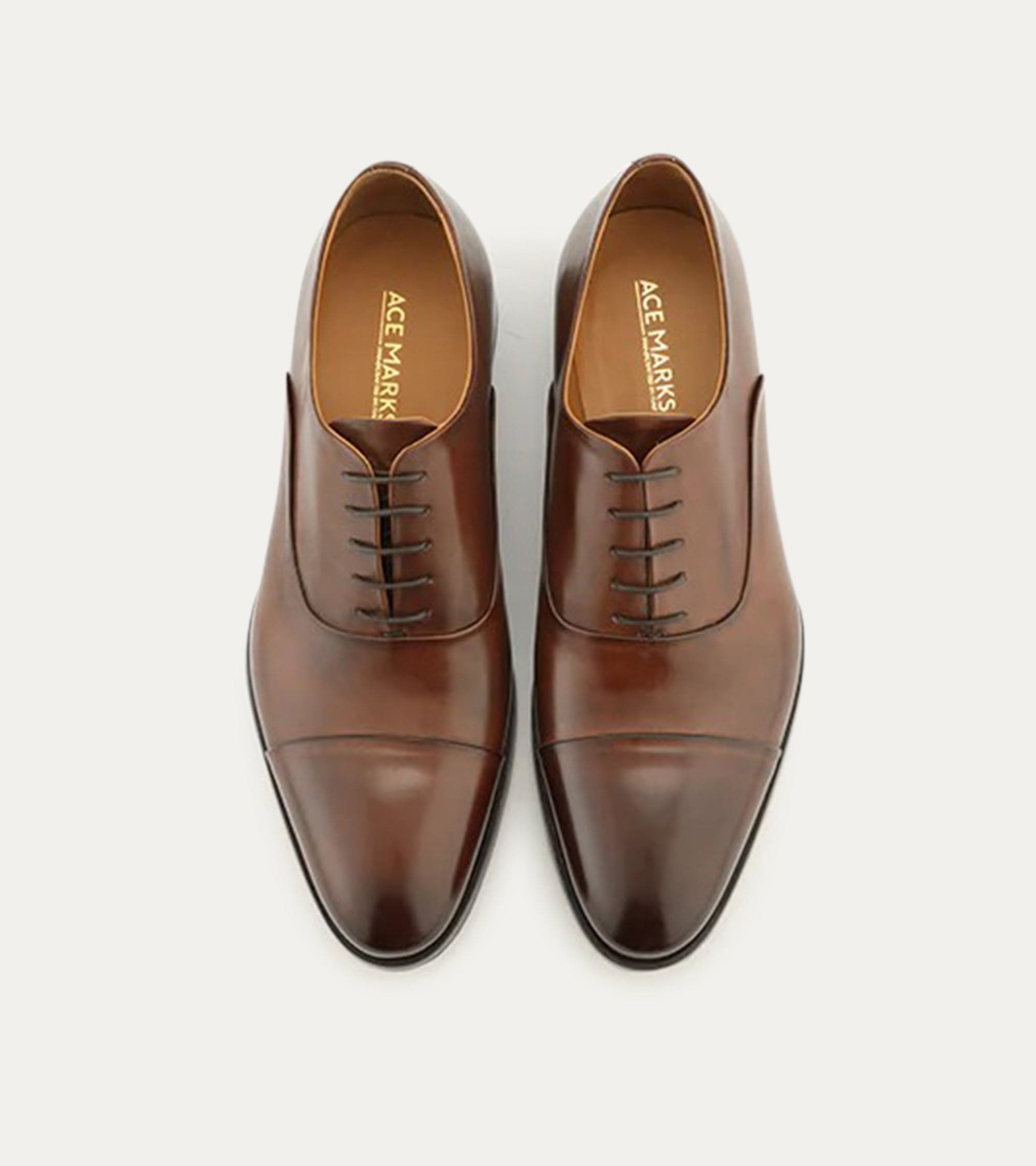 Ace Marks Griffin Cap Toe Oxford scarpe oxford marrone pelle