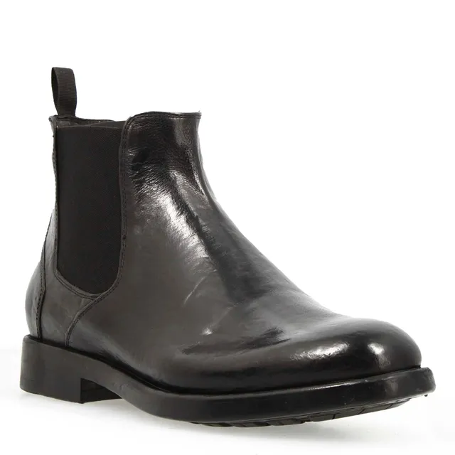 Leonardo Shoes Stivaletto Chelsea Dante Nero Buffalo