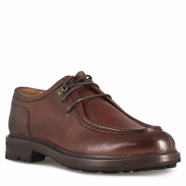 Leonardo Shoes Francesine Uomo Ingegnere Stringata Marrone