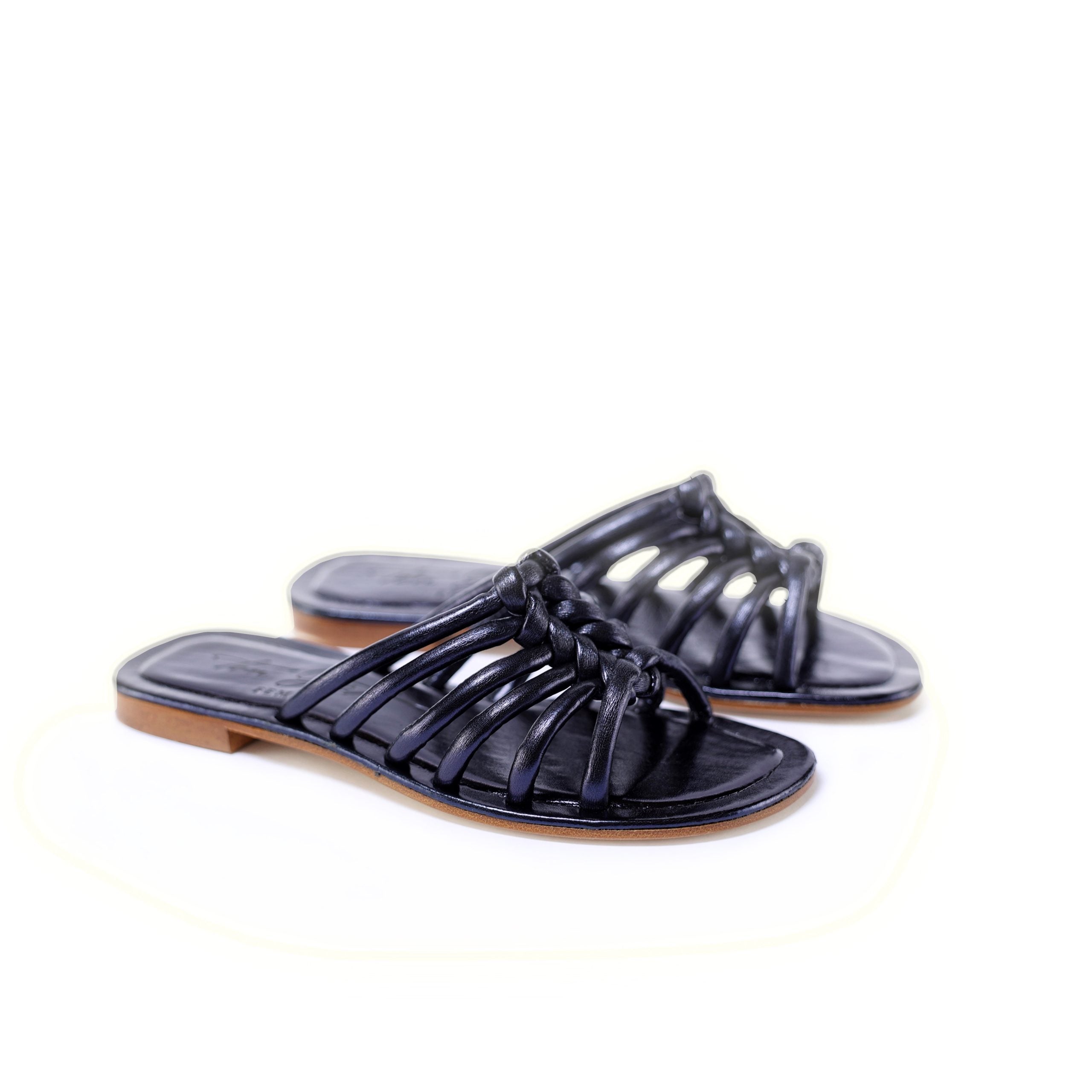 Ton Goût Arte-10 sandali donna blu nappa laminata