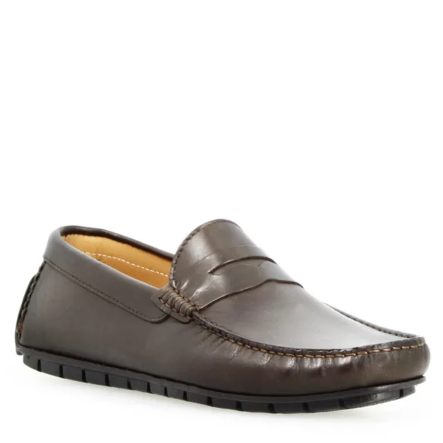 Leonardo Shoes Ulisse Mocassino Marrone Pelle Uomo