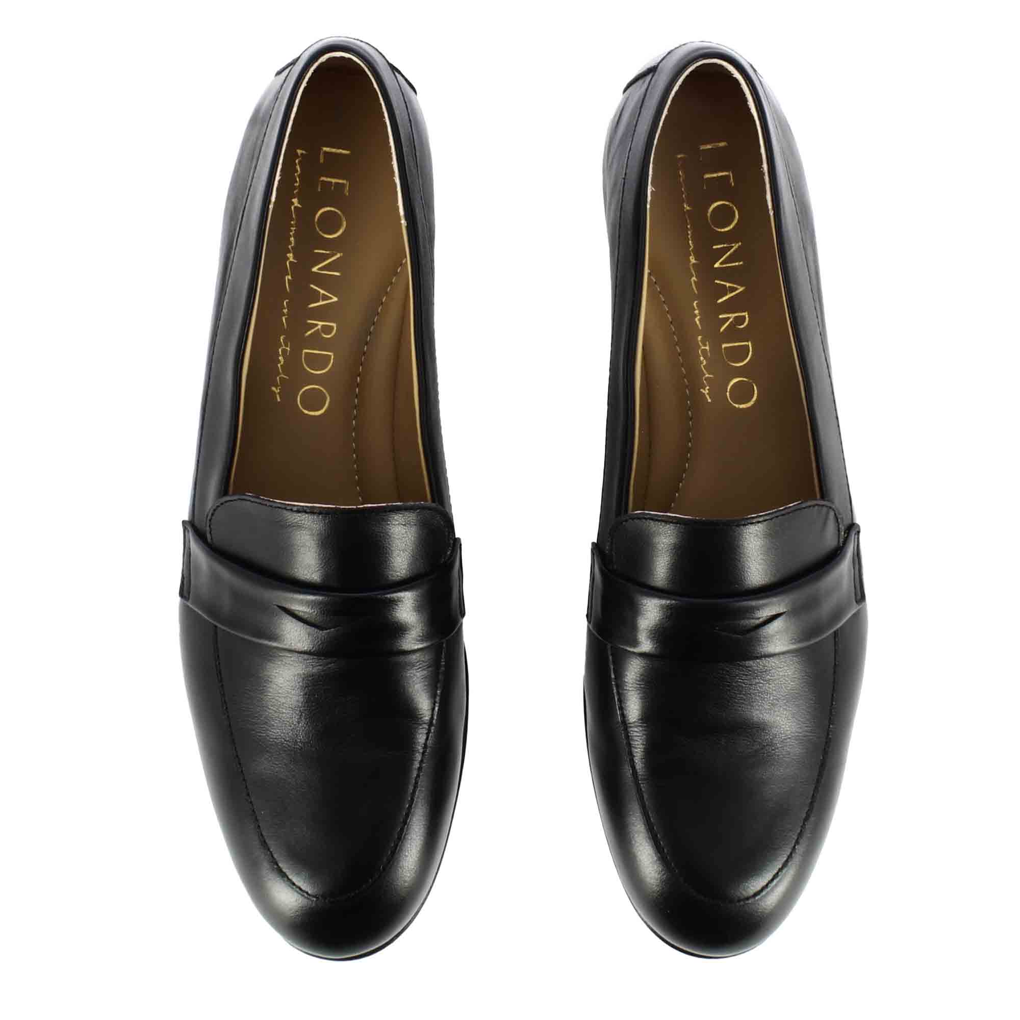 Leonardo Shoes Mocassini Donna nero classico pelle suola cuoio