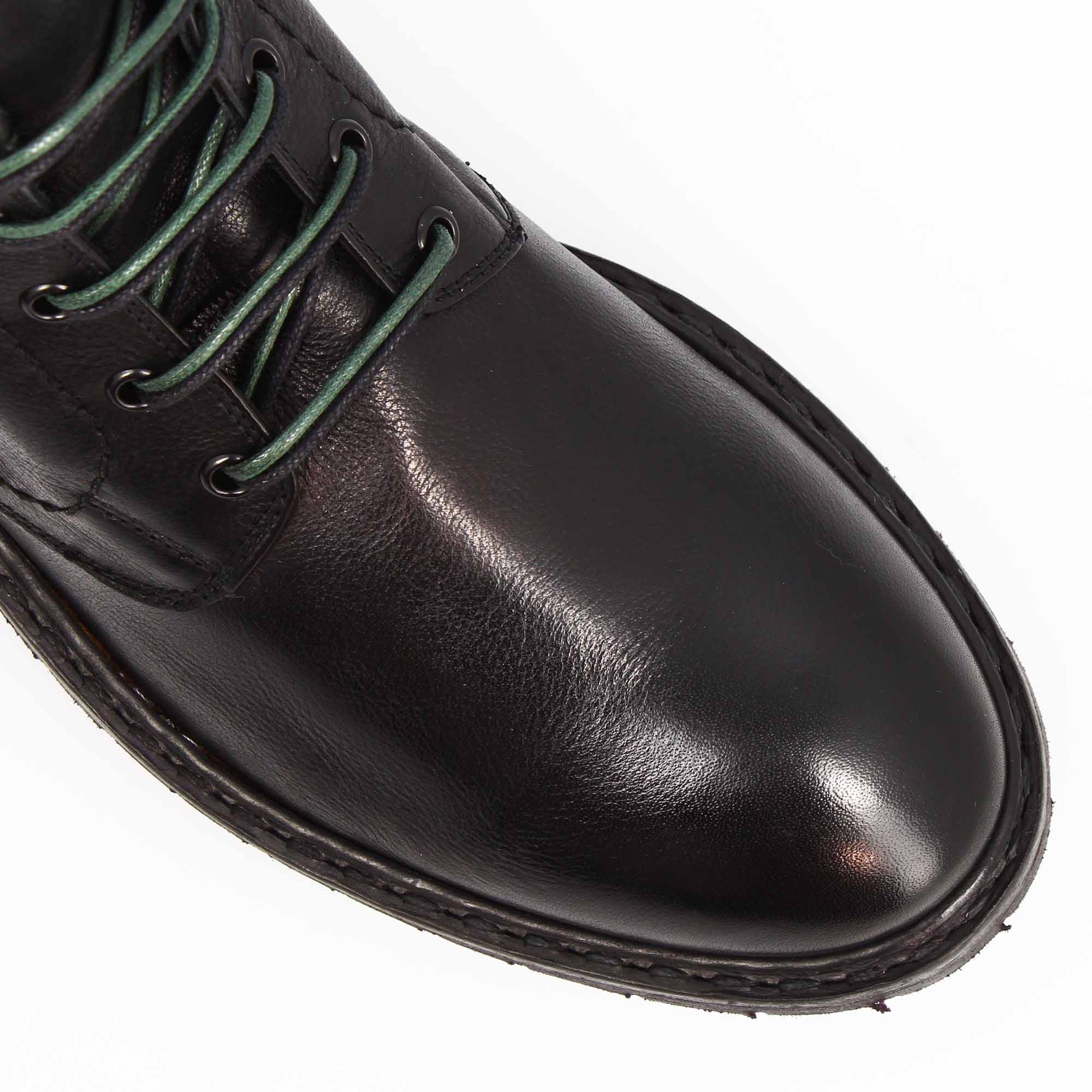 Leonardo Shoes Seneca polacchino nero pelle stringato