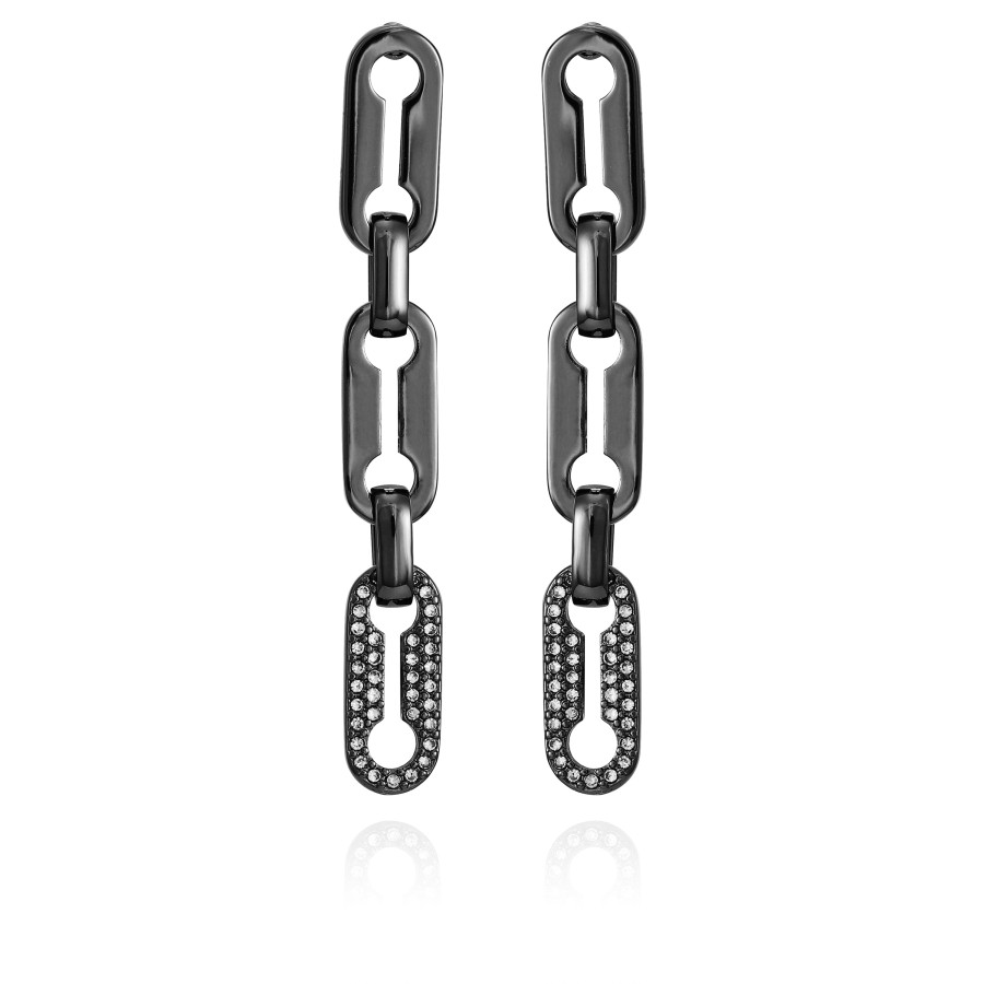 Vince Camuto orecchini pendenti goccia maglie ematite