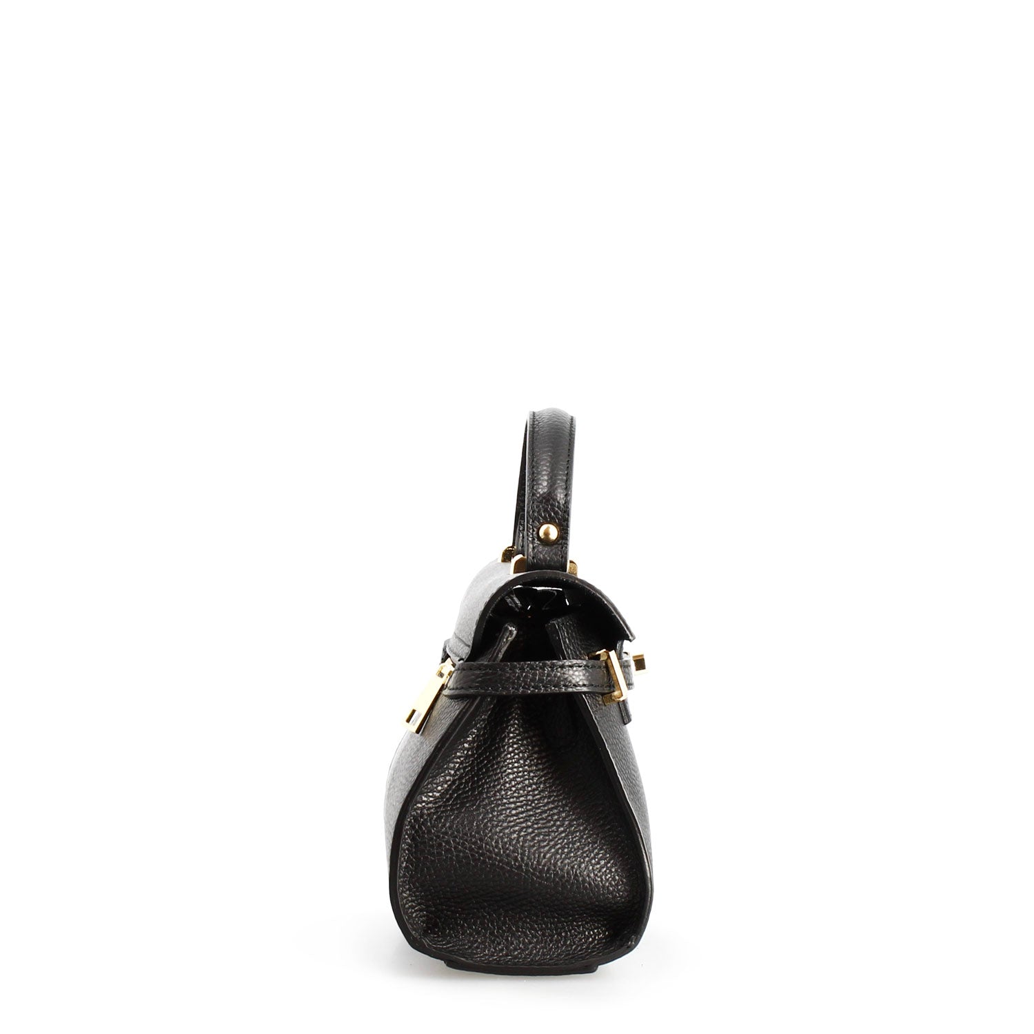 Leonardo Shoes Emily borsa mano nera pelle vitello