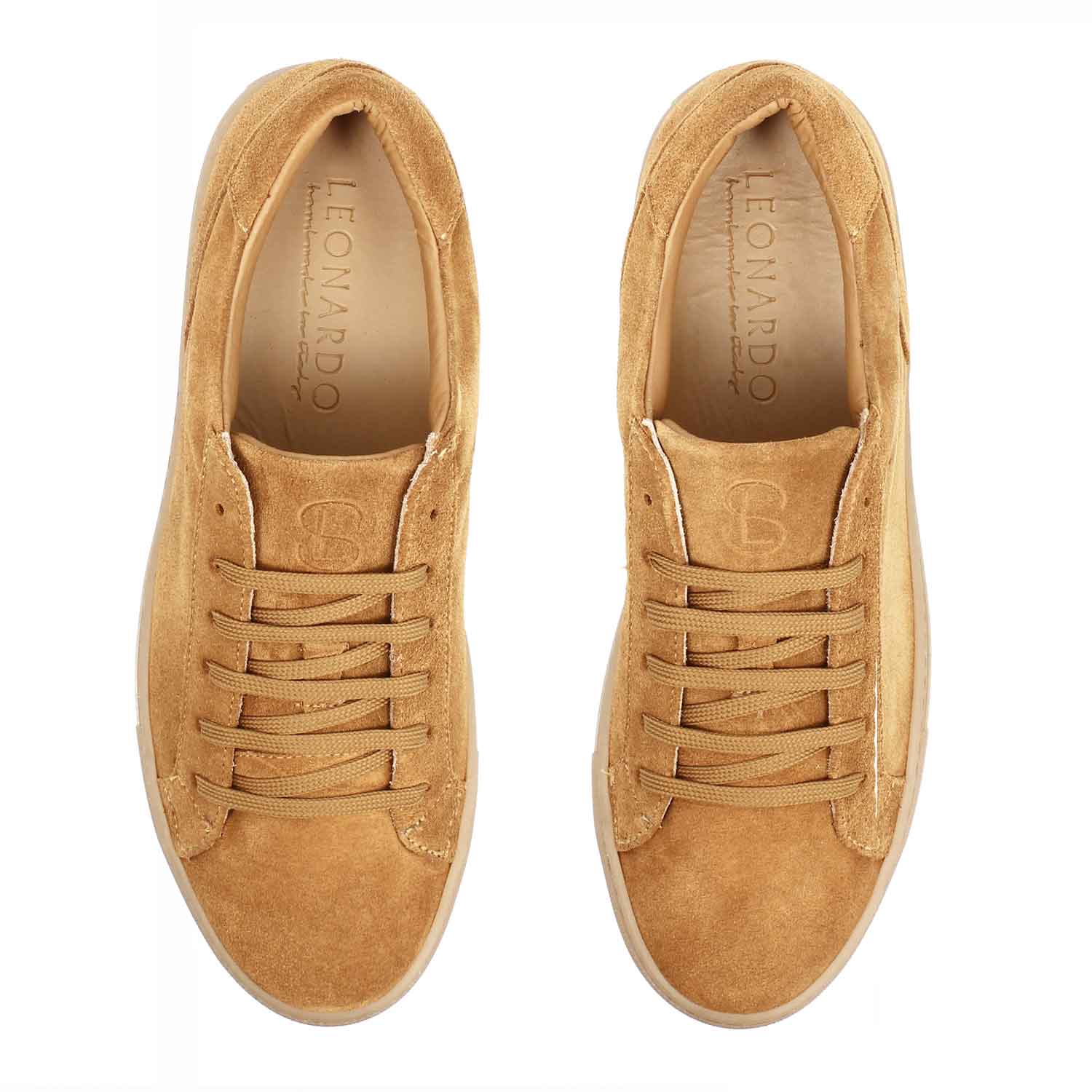 Leonardo Shoes Sneakers Uomo Pitagora Marrone pelle scamosciata