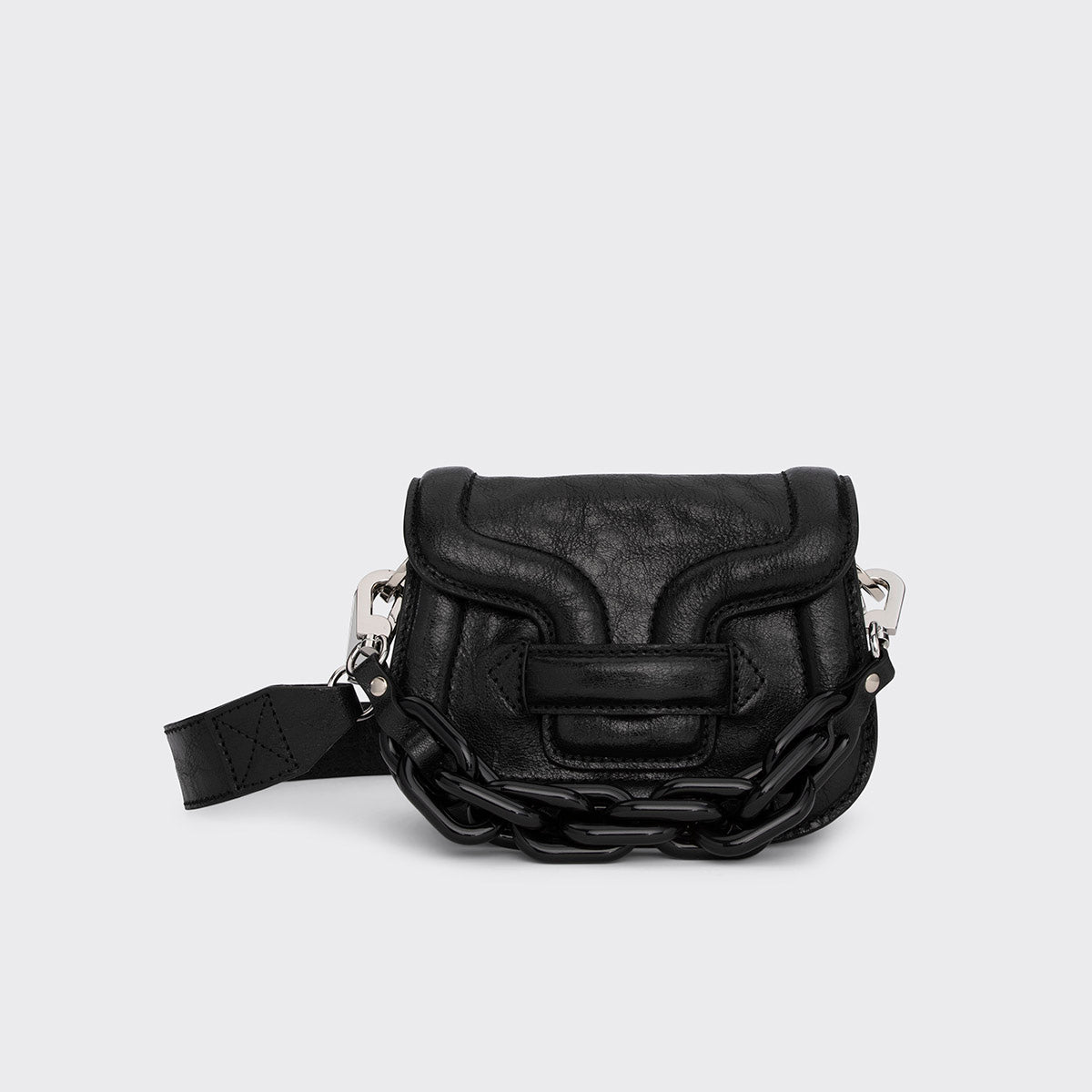 Pierre Hardy Micro Alphaville tracolla pelle nera catena TU