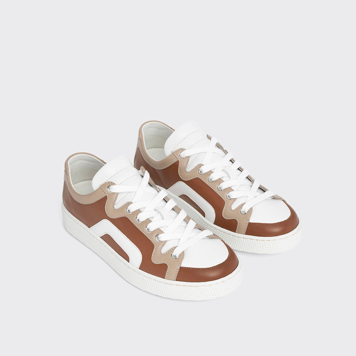 Pierre Hardy Alpha Sneakers Donna Marrone Pelle 38 Suola Bianca