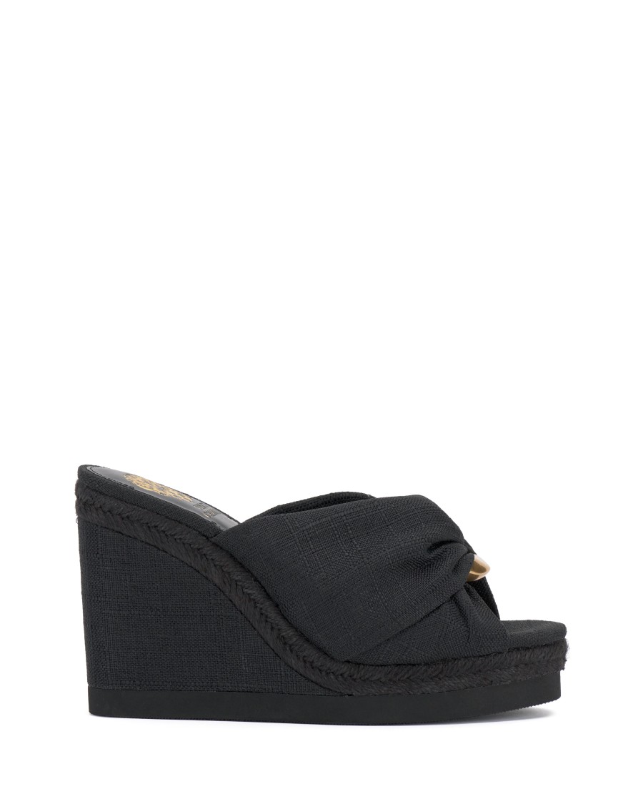 Vince Camuto Briana sandali zeppa espadrillas donna tela anello oro