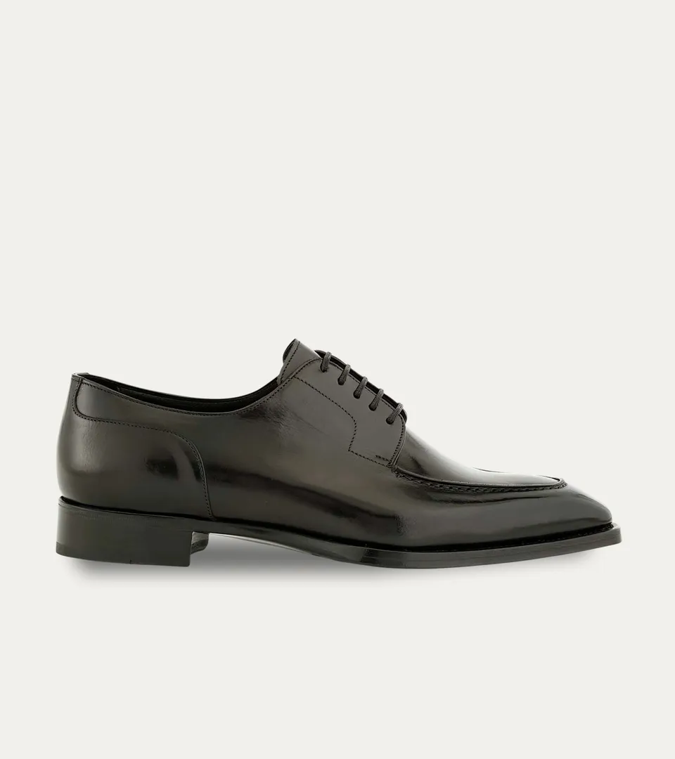 Ace Marks Michael Stitch Toe Blucher scarpe derby nere pelle