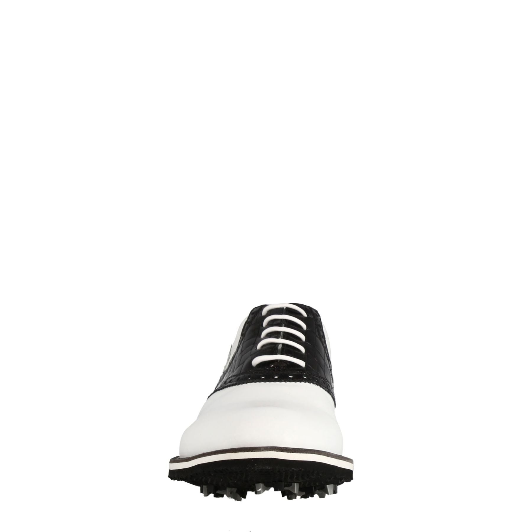 Leonardo Shoes Golf Calzature scarpe golf bianco nero pelle