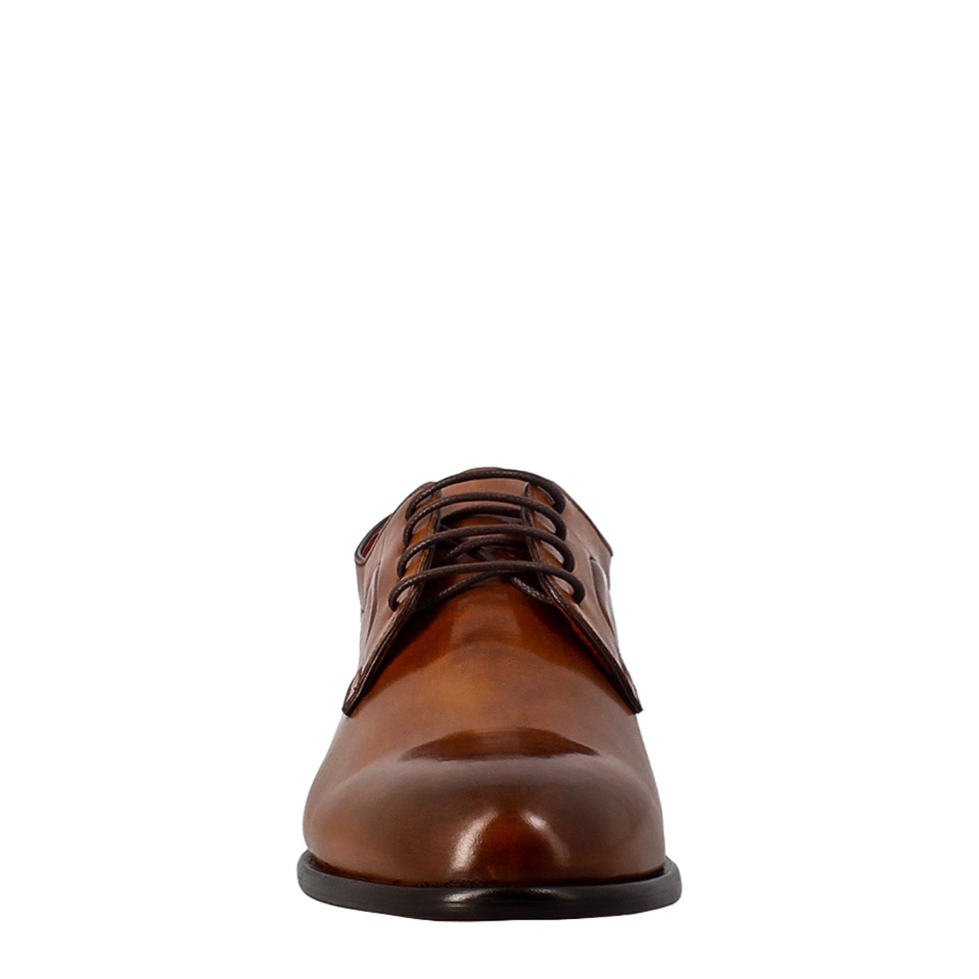 Leonardo Shoes Derby Marrone Francesine Uomo Pelle Liscia
