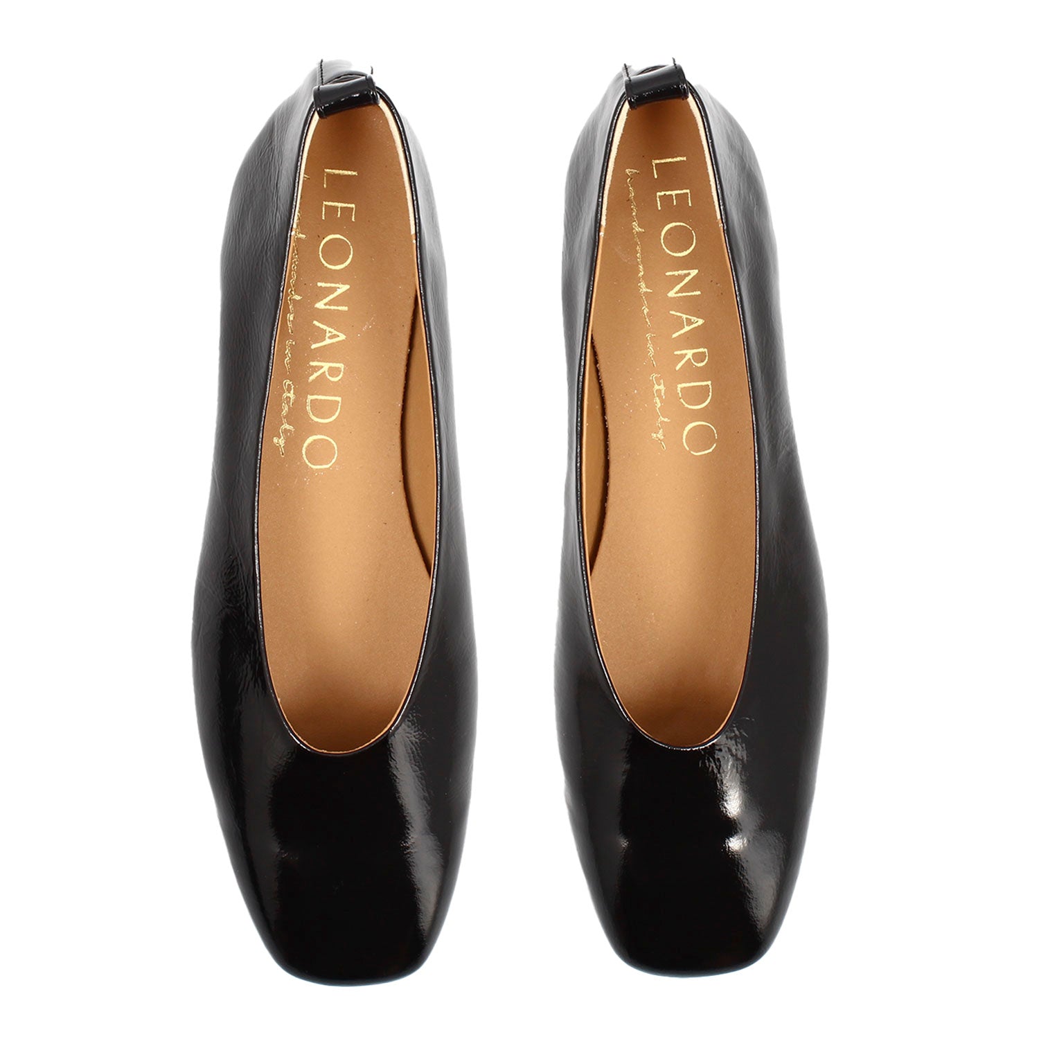 Leonardo Shoes Venere ballerine donna nere pelle lucida