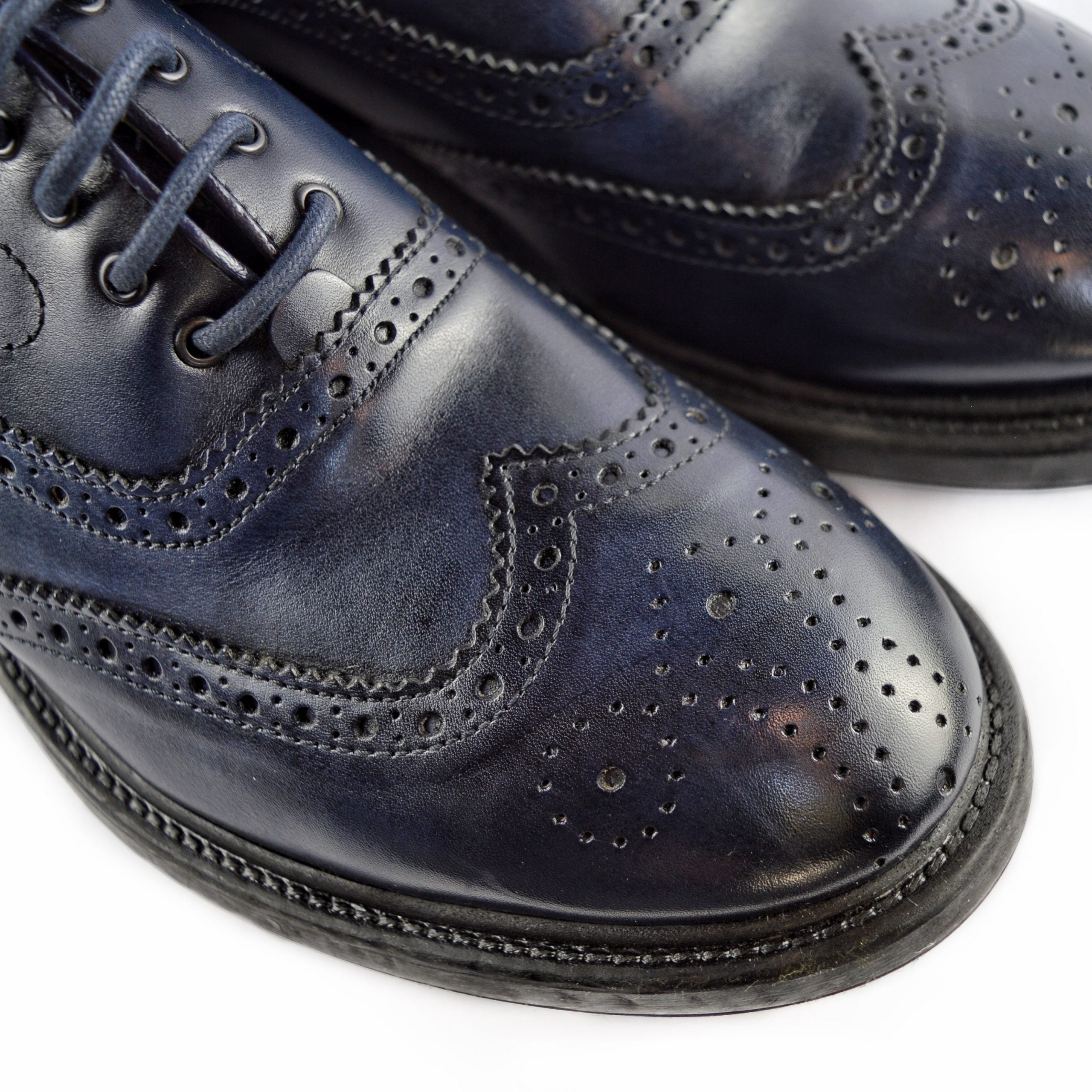Ton Goût Blue Derby uomo pelle blu vitello
