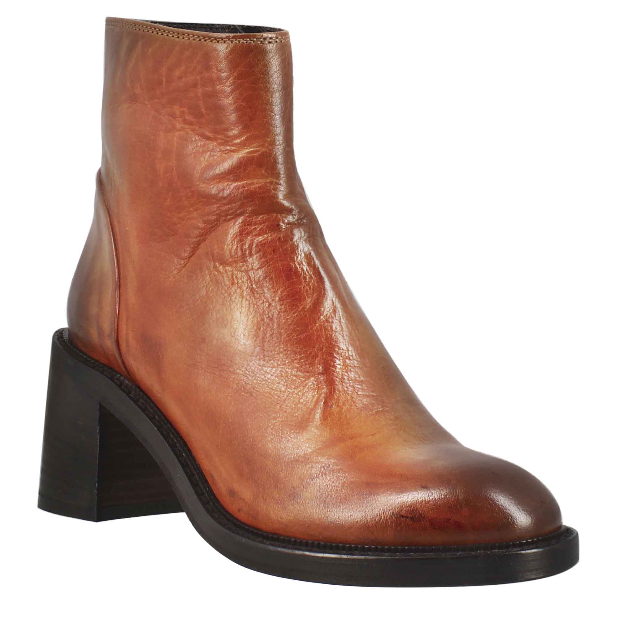 Leonardo Shoes Diver stivaletti pelle cuoio effetto vintage