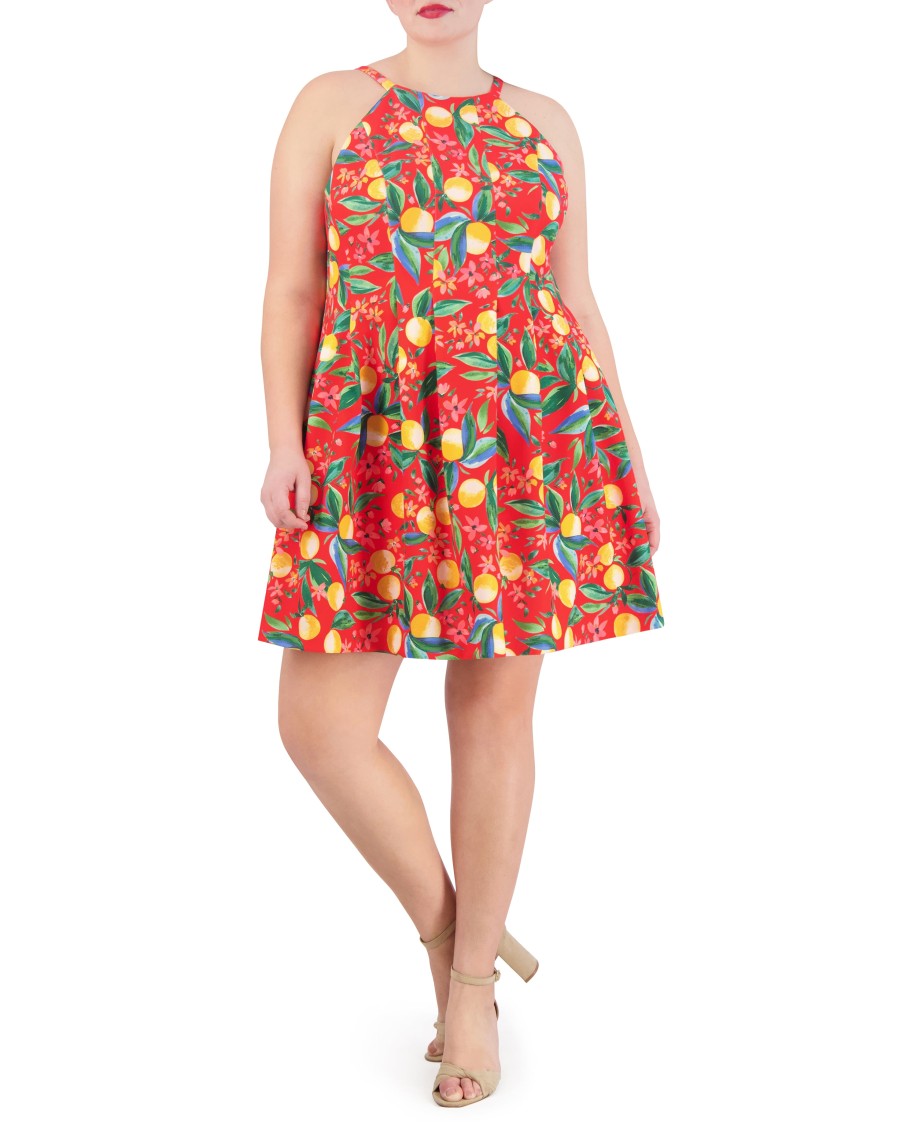 Vince Camuto Abito Scollo Americana Stampa Taglie Forti