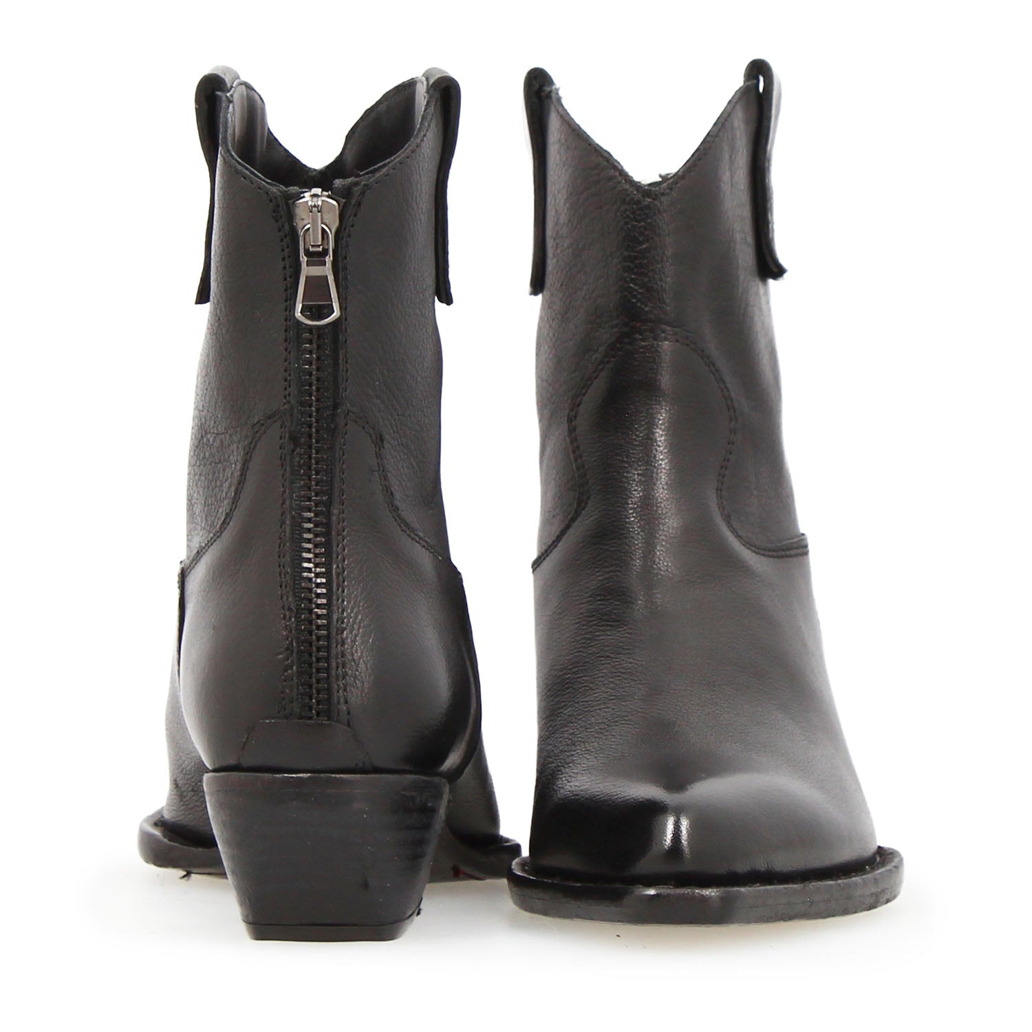 Leonardo Shoes Velvet stivaletto texano nero pelle