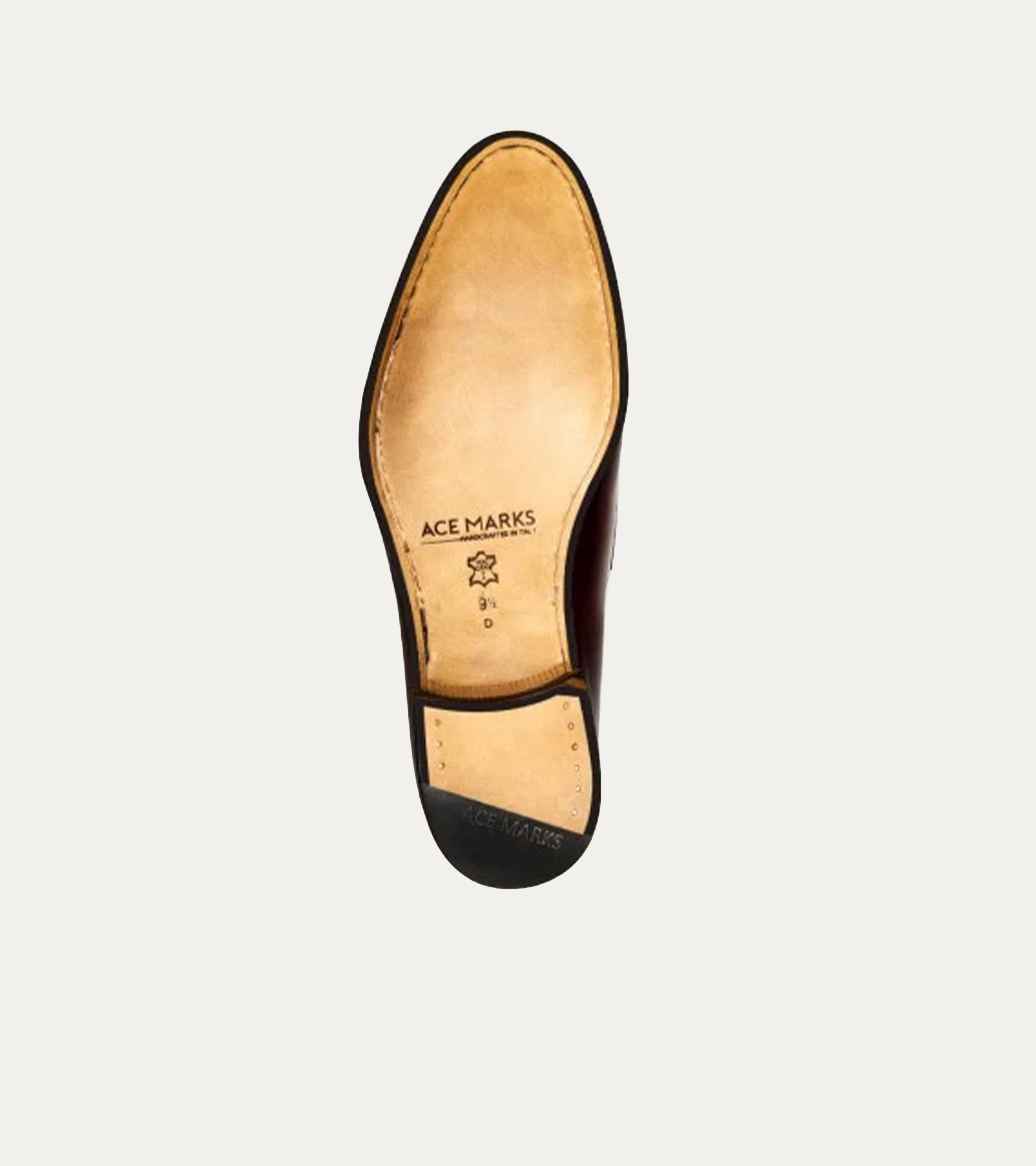 Ace Marks Louis Plain Toe Blucher scarpe derby bordeaux pelle