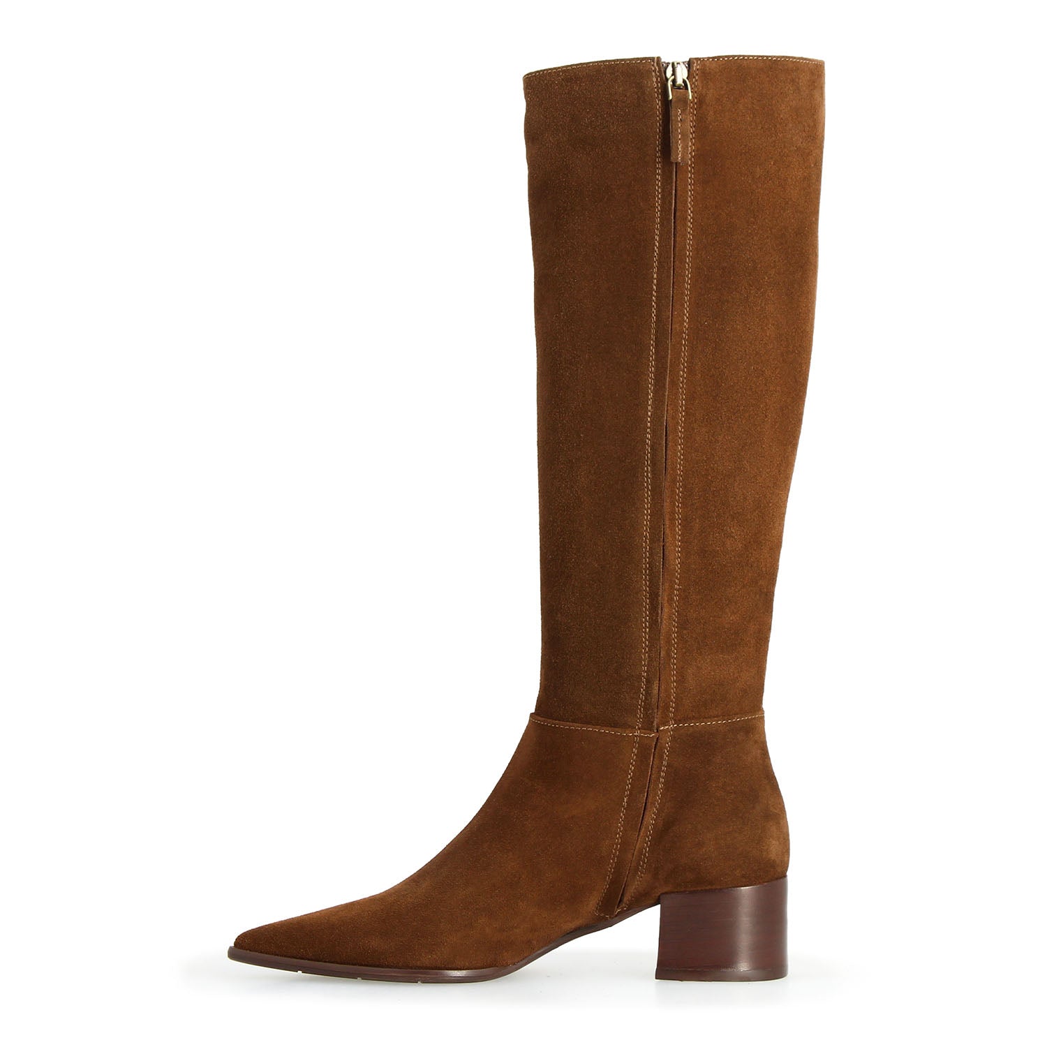 Leonardo Shoes Medicea Stivali Donna Camoscio Marrone Tacco 5