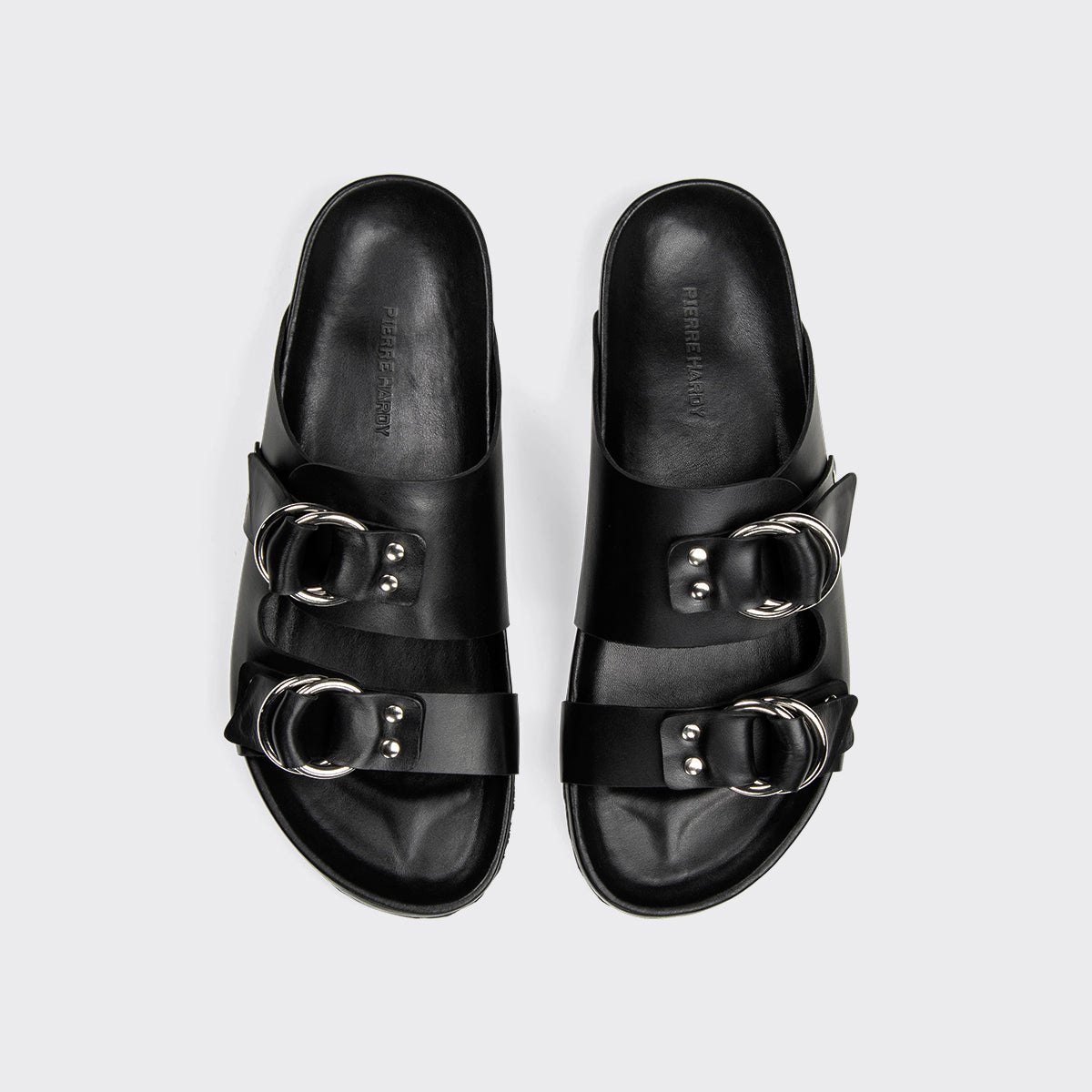 Pierre Hardy Beach Rider Flat Mule mules uomo nero pelle